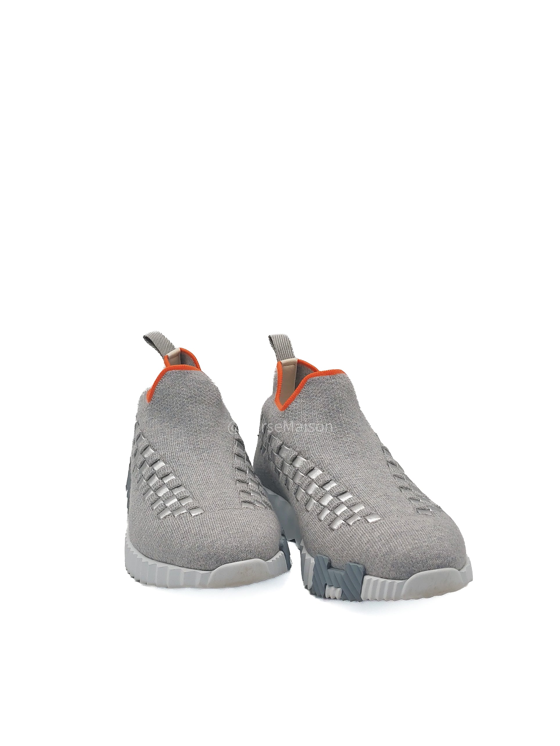 Hermès Flex Slip-On Sneakers in Gris Silex Fabric Low Top Size 37.5 EU (23.7 cm)
