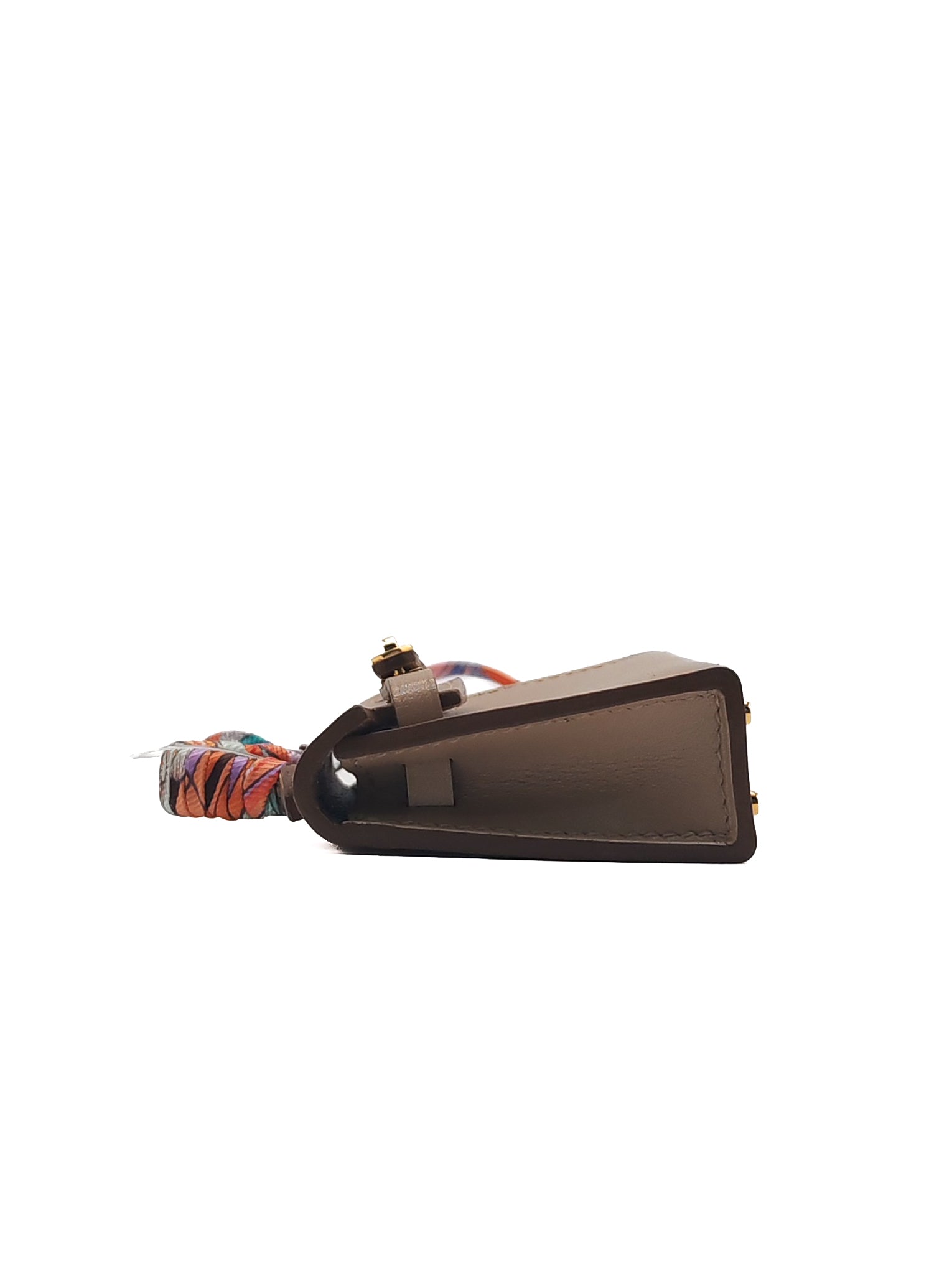 Hermès Mini Kelly Twilly Bag Charm in Argile Tadelakt Leather Gold Hardware Stamp Z(2021)