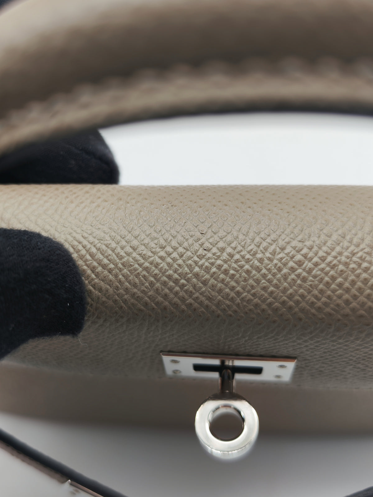 Hermes Mini Kelly in Gris Asphalte Epsom Leather Palladium Hardware Stamp C(2018)