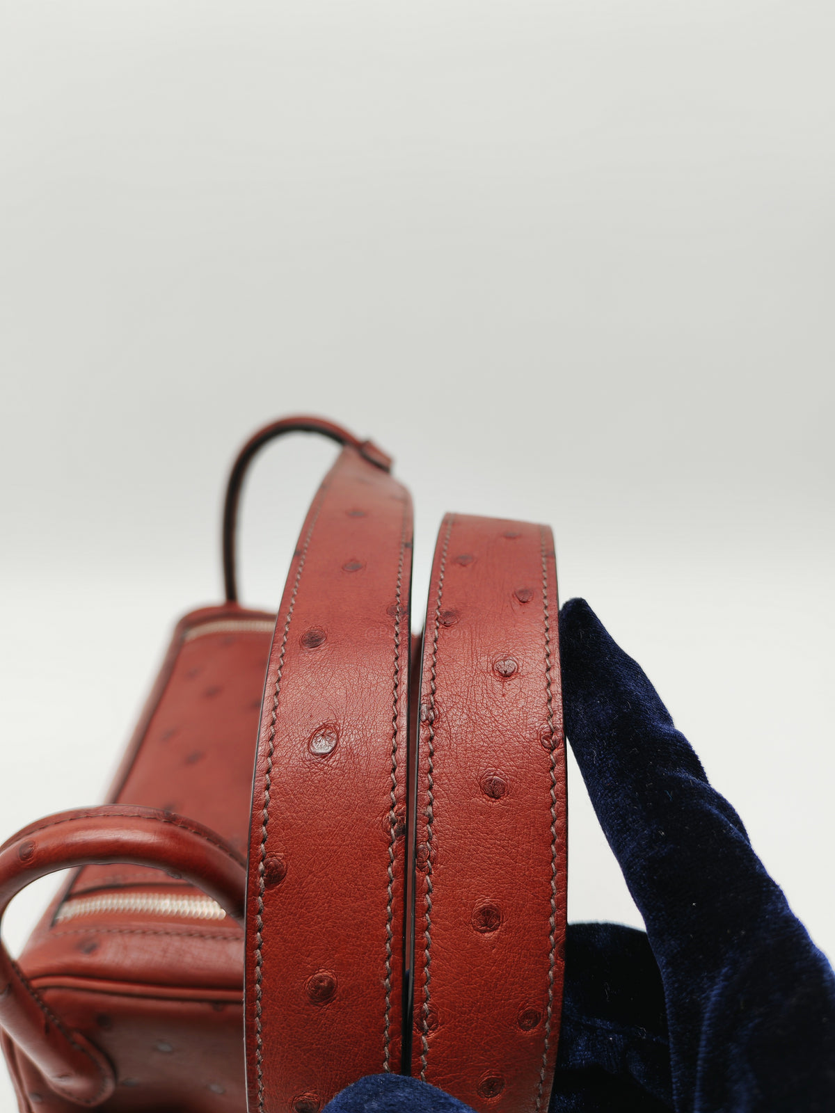 Hermes Mini Lindy in Rouge H Ostrich Leather Palladium Hardware Stamp K (2025)