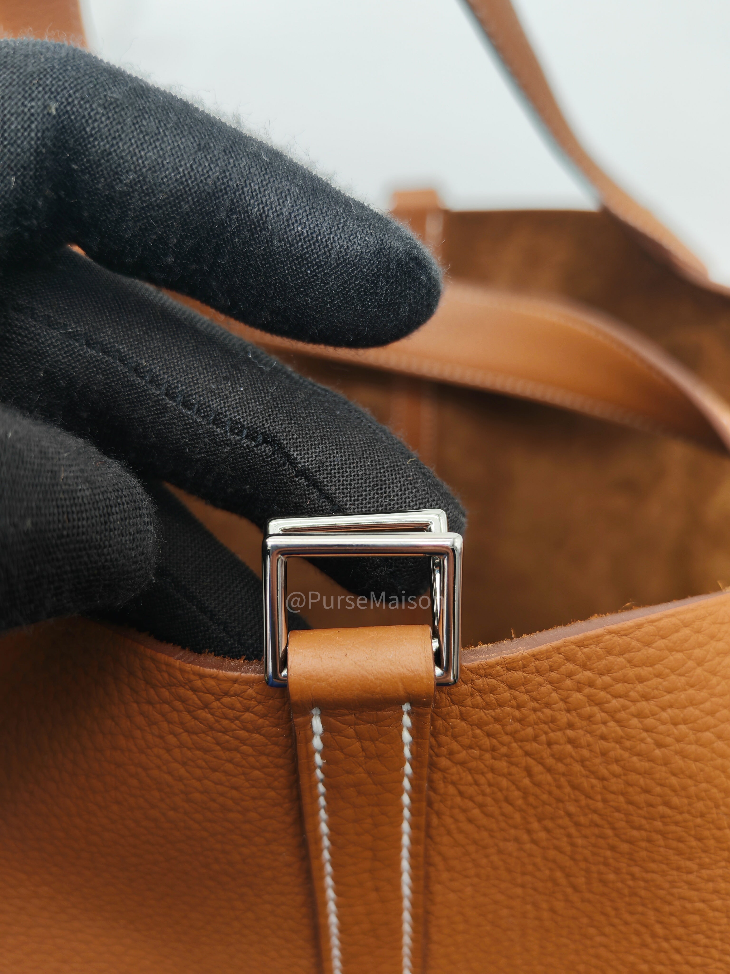Hermes Picotin 22 in Gold Taurillion Maurice Leather Palladium Hardware Stamp U(2022)