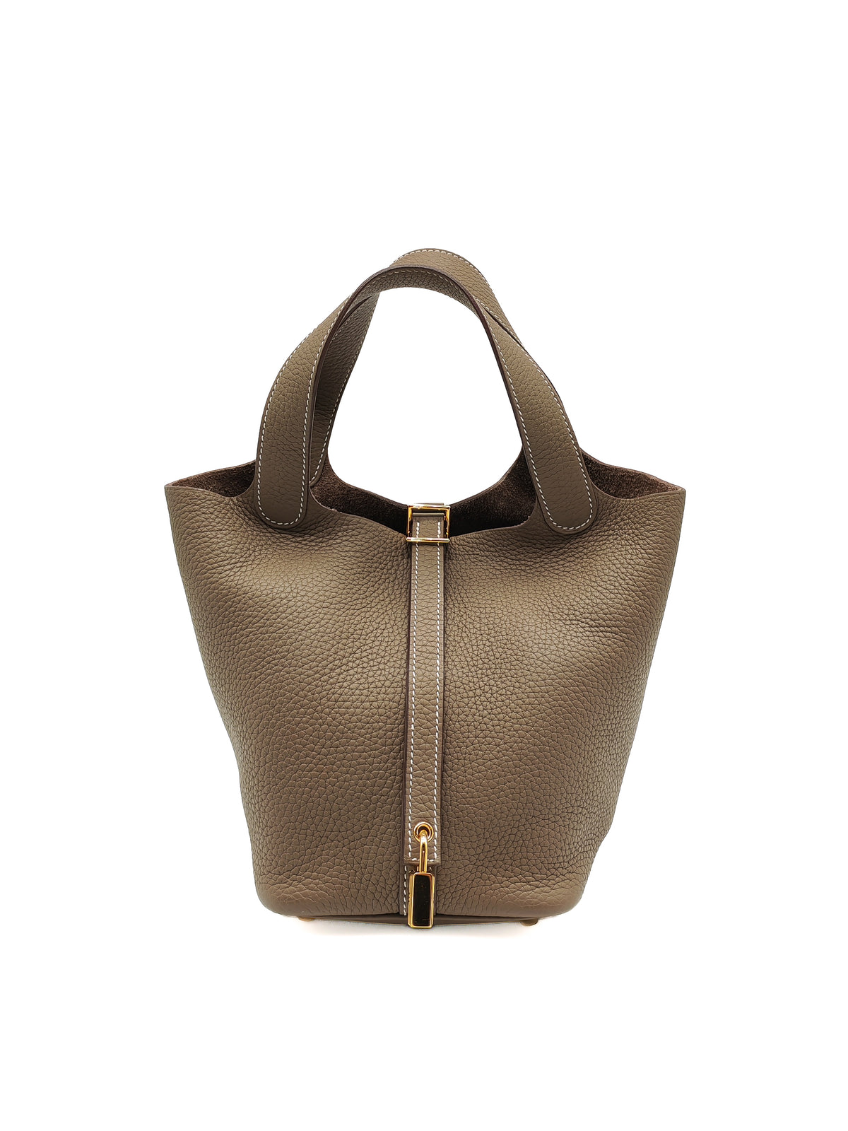 Hermes Picotin Lock 18 in Etoupe Taurillon Clemence Leather Gold Hardware Stamp U (2022)