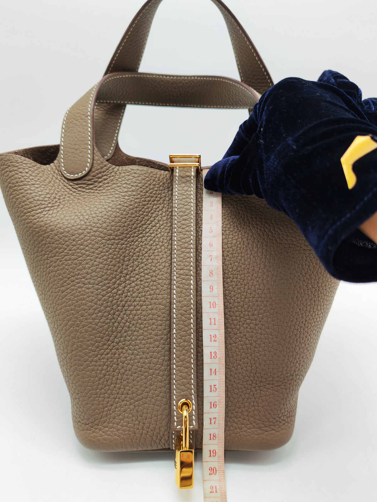 Hermes Picotin Lock 18 in Etoupe Taurillon Clemence Leather Gold Hardware Stamp U (2022)