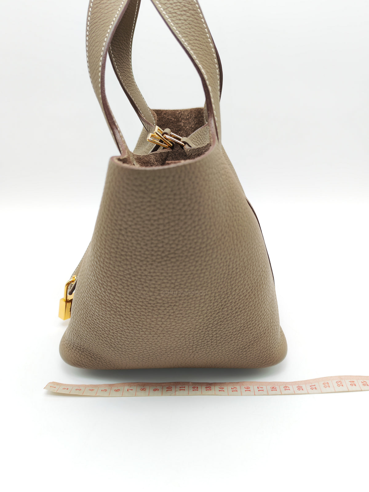 Hermes Picotin Lock 18 in Etoupe Taurillon Clemence Leather Gold Hardware Stamp U (2022)