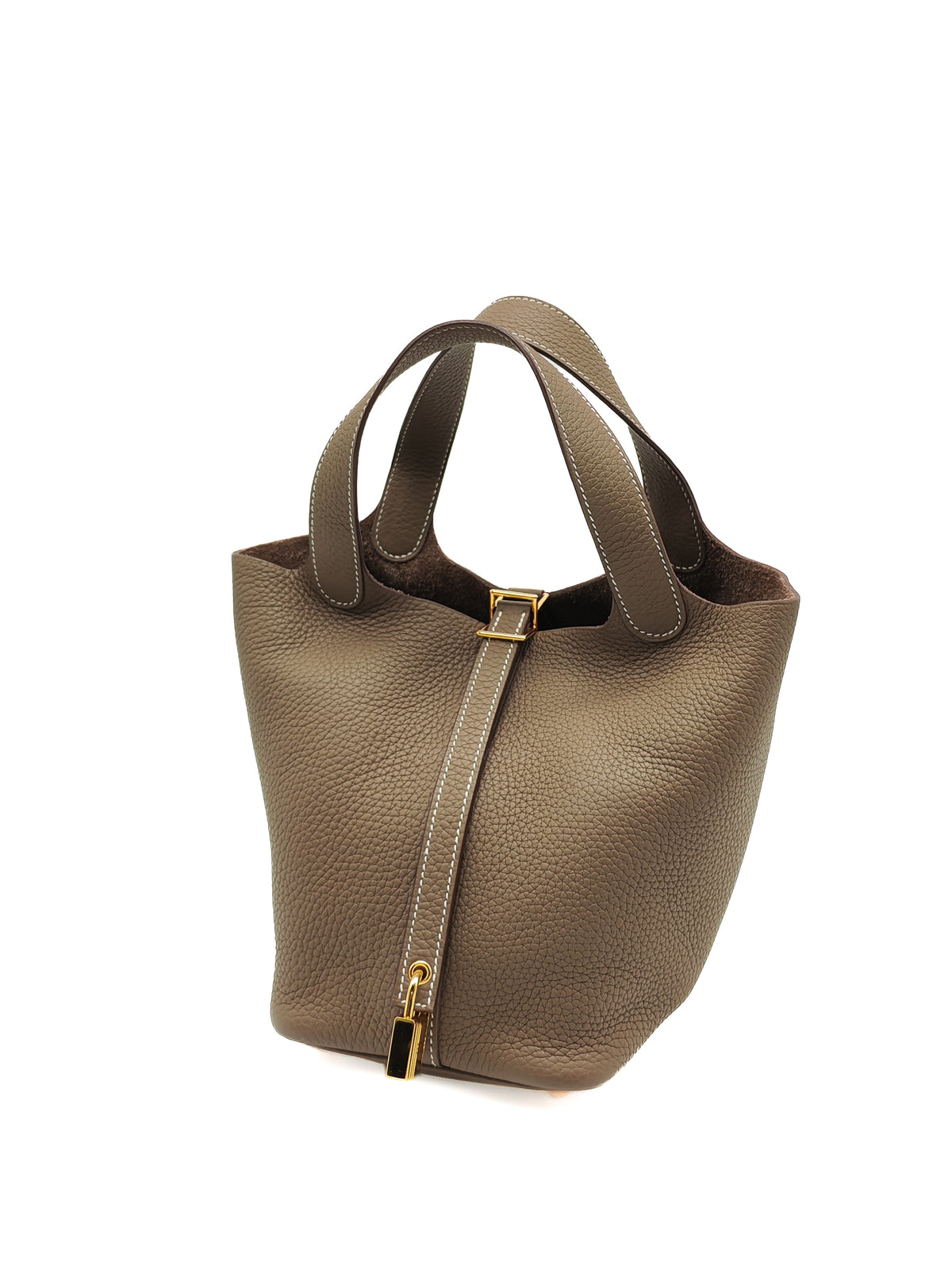 Hermes Picotin Lock 18 in Etoupe Taurillon Clemence Leather Gold Hardware Stamp U (2022)