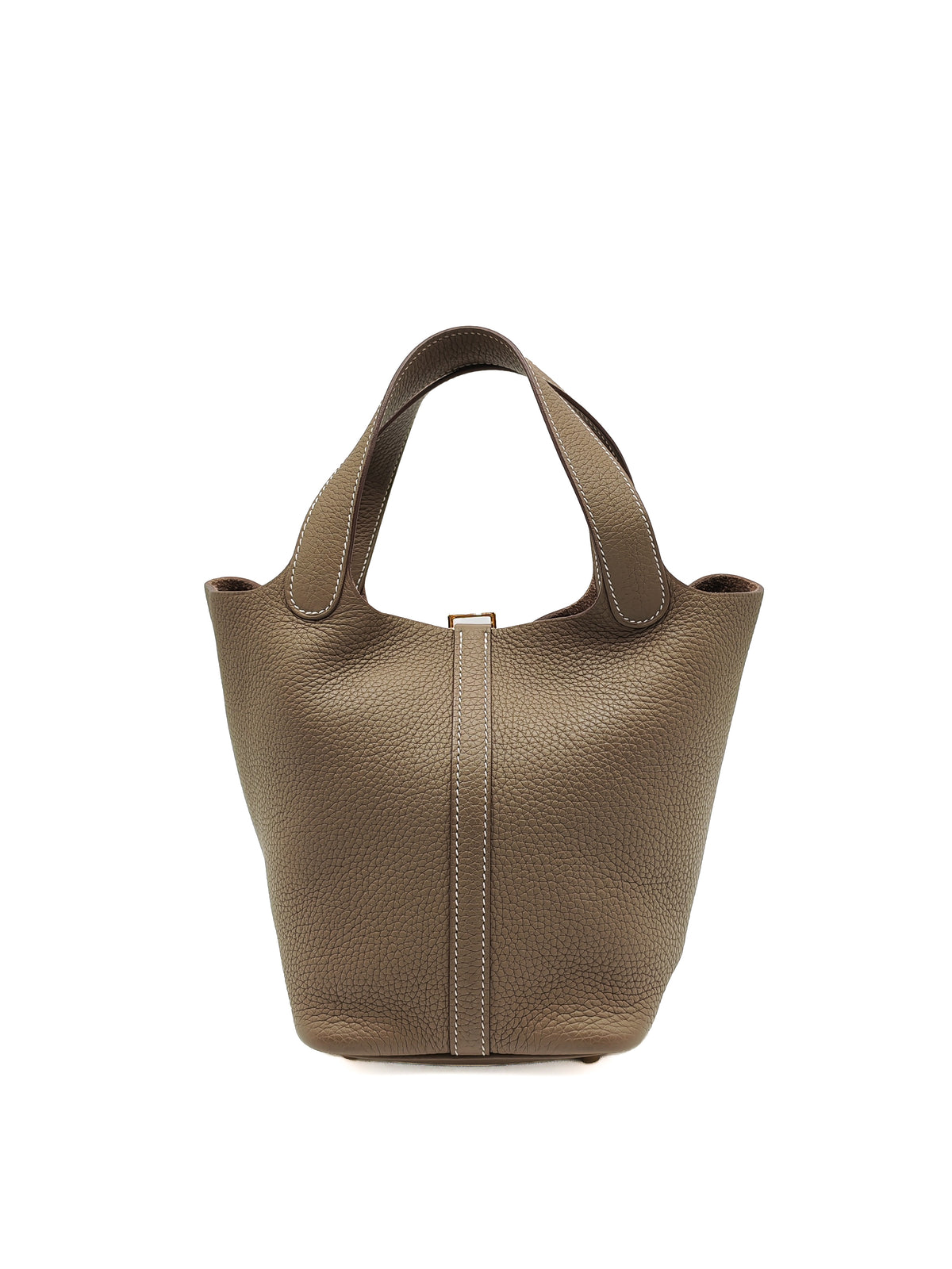 Hermes Picotin Lock 18 in Etoupe Taurillon Clemence Leather Gold Hardware Stamp U (2022)
