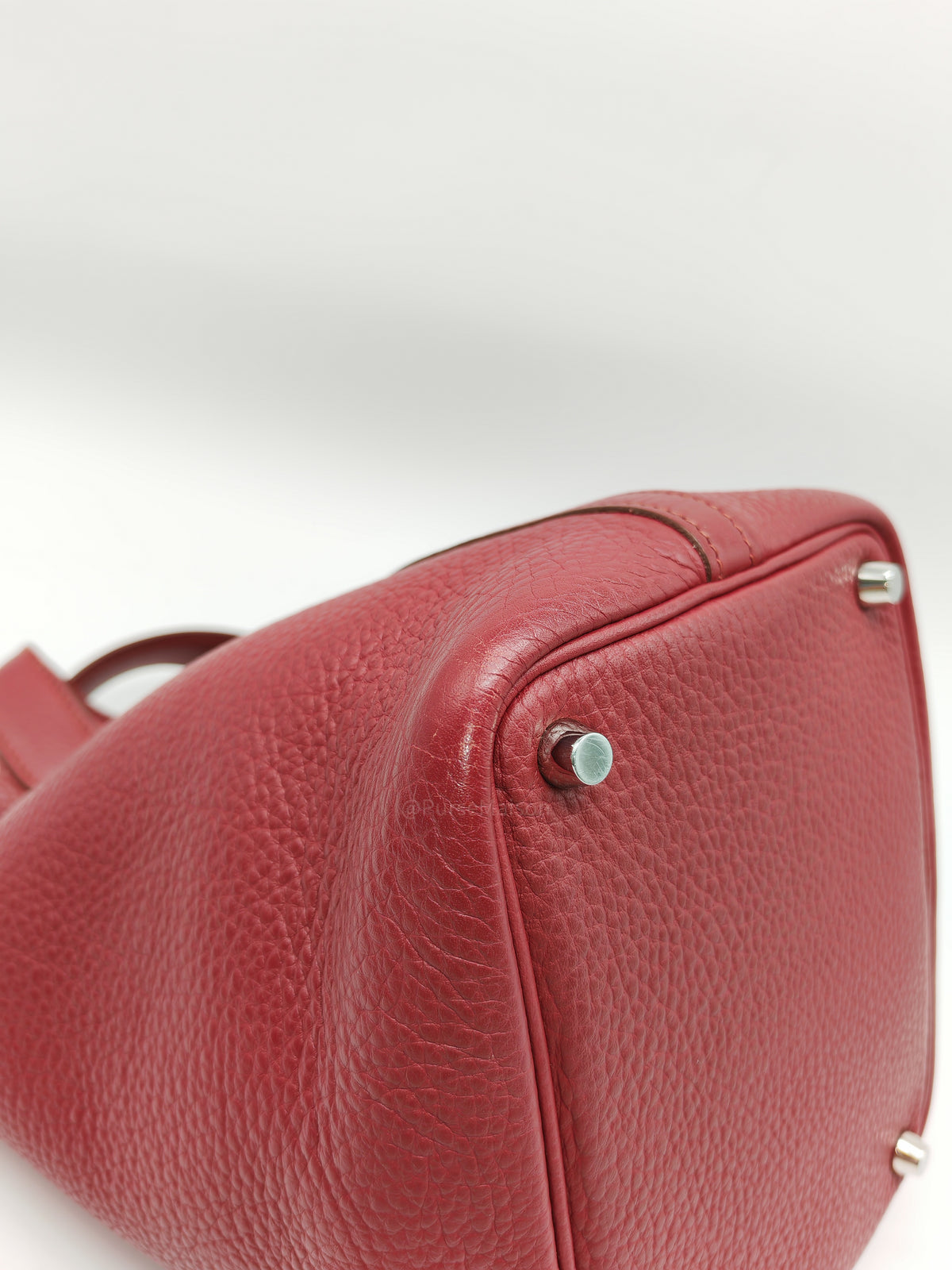 Hermes Picotin Lock 18 in Rouge H Taurillon Clemence Leather and Palladium Hardware Stamp Square O (2011)