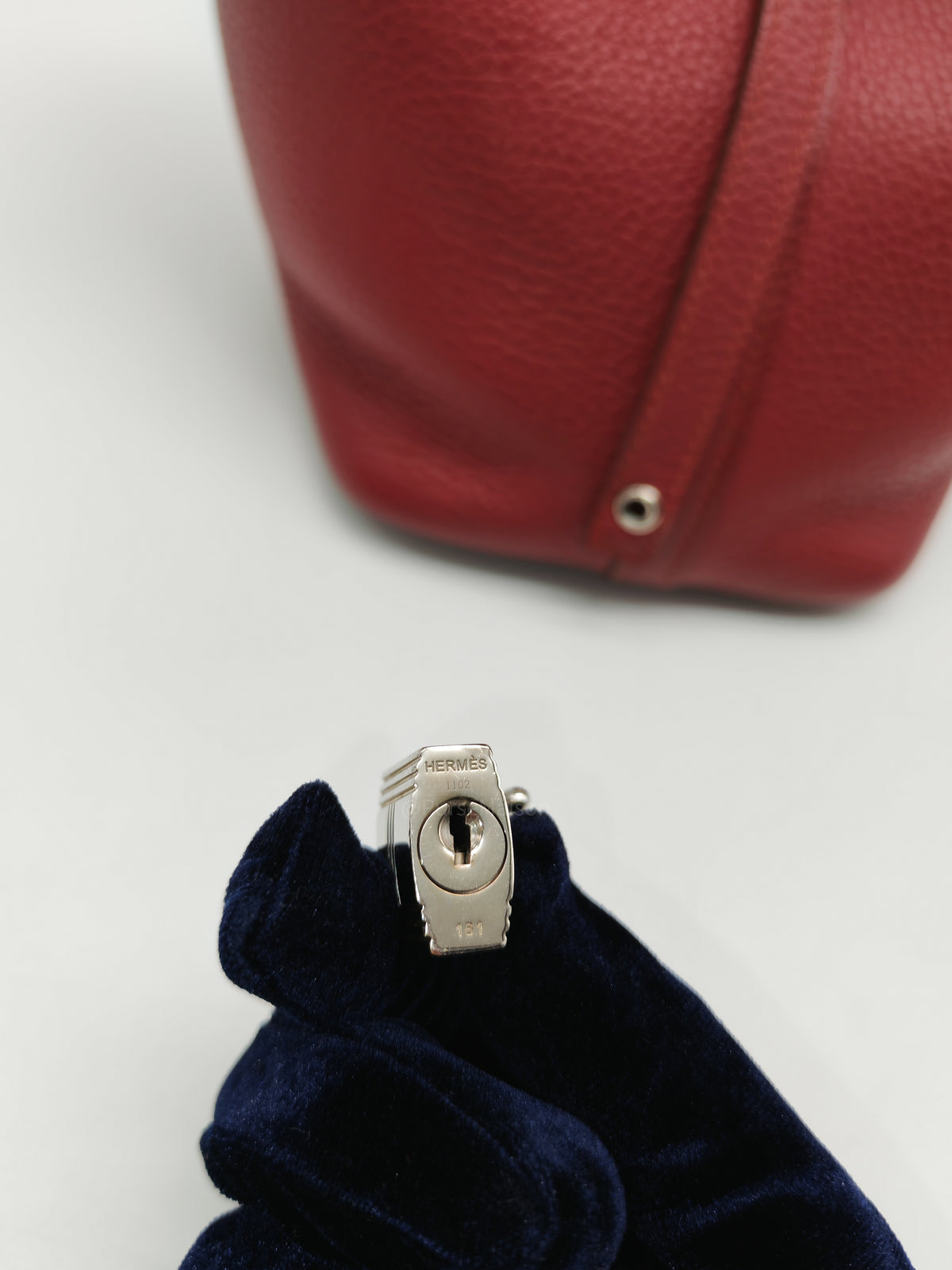 Hermes Picotin Lock 18 in Rouge H Taurillon Clemence Leather and Palladium Hardware Stamp Square O (2011)