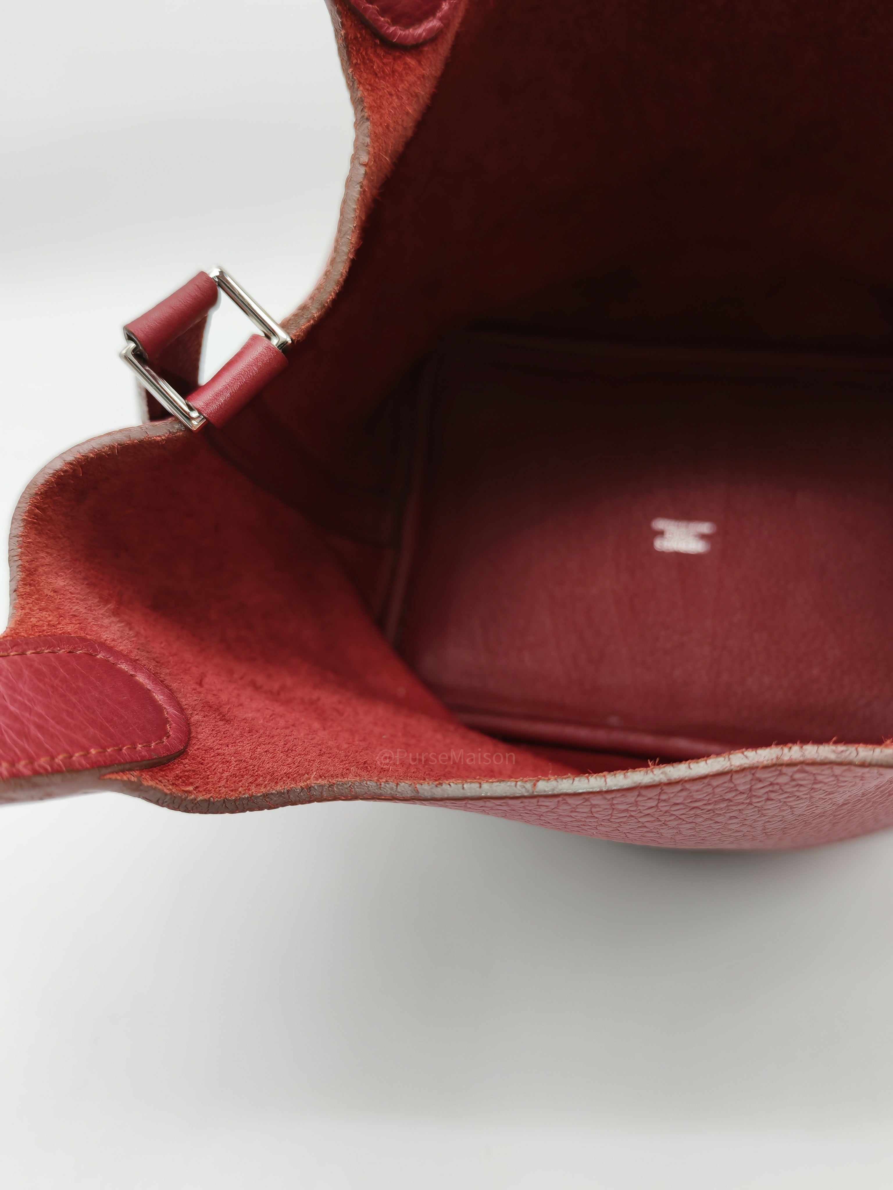 Hermes Picotin Lock 18 in Rouge H Taurillon Clemence Leather and Palladium Hardware Stamp Square O (2011)
