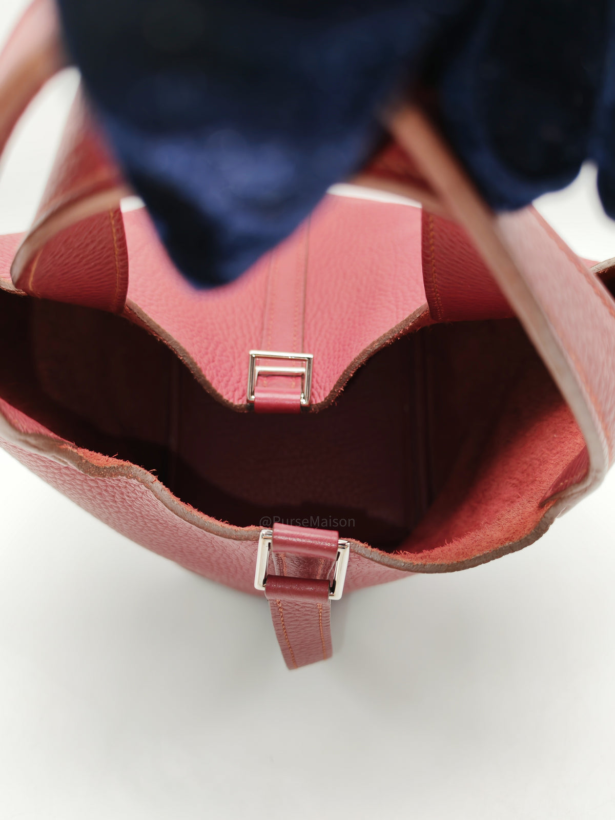 Hermes Picotin Lock 18 in Rouge H Taurillon Clemence Leather and Palladium Hardware Stamp Square O (2011)
