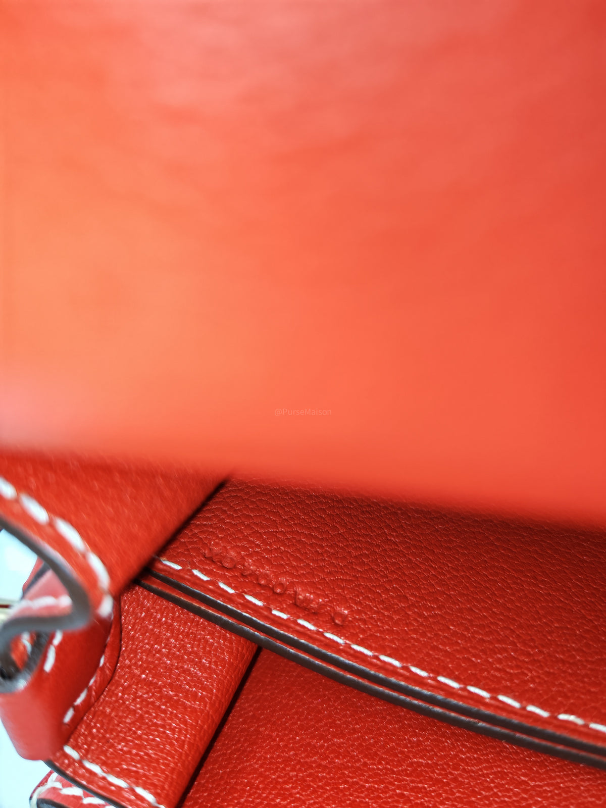 Hermes Roulis 23 in Geranium Evercolor Leather and Gold Hardware Stamp D (2019)