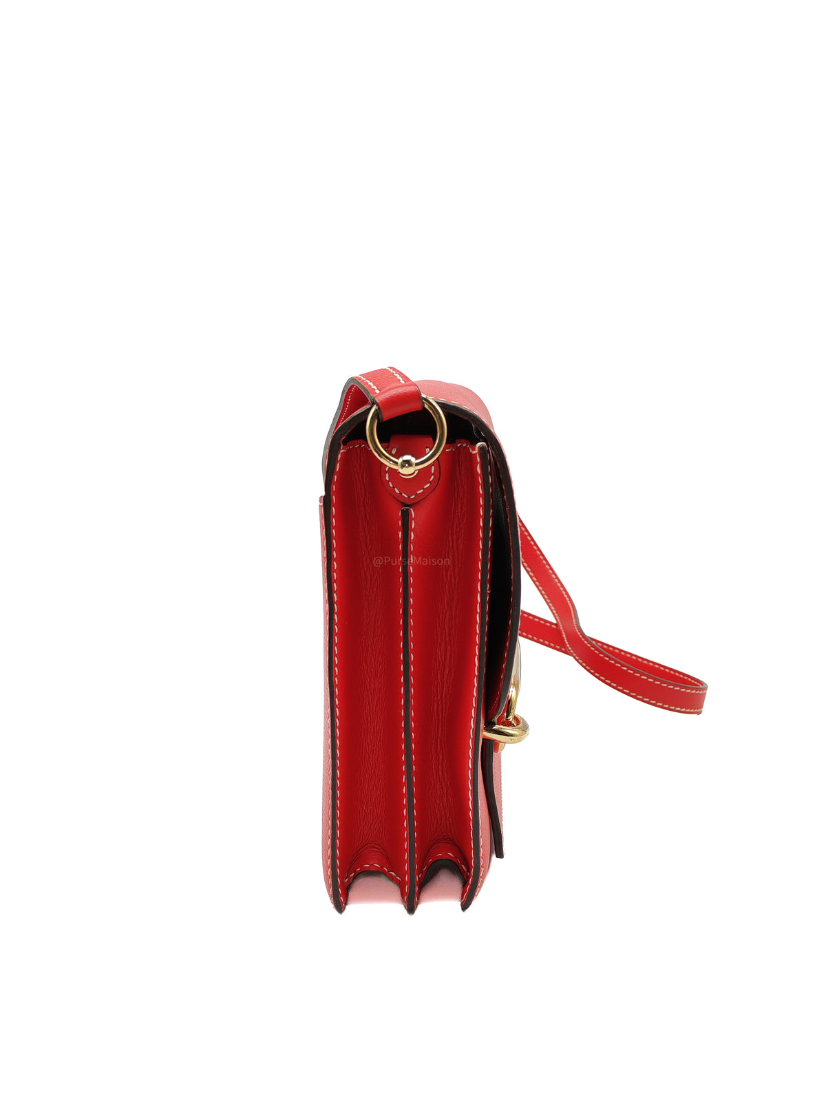 Hermes Roulis 23 in Geranium Evercolor Leather and Gold Hardware Stamp D (2019)