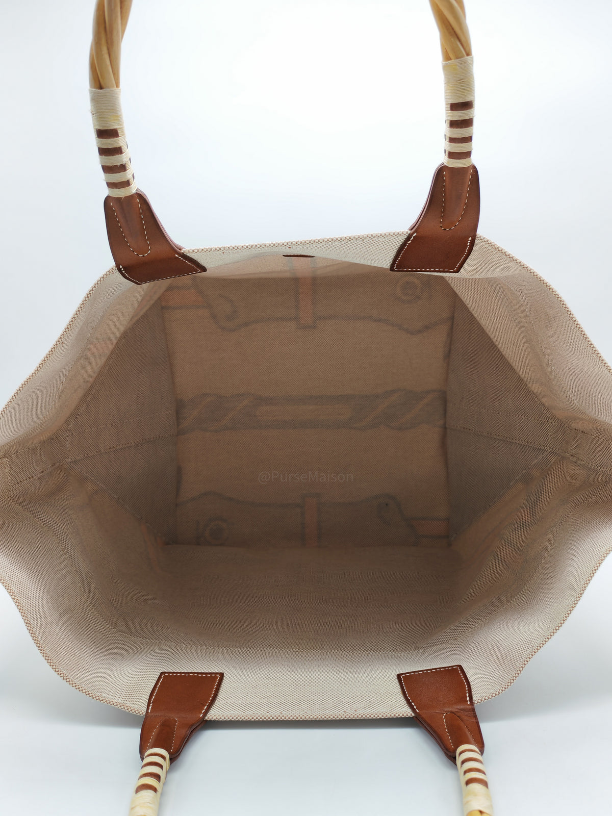 Hermès 31 Ecru Fauves Handbag Tote Bag in Light Beige Multicolor Toile H Canvas Stamp Square O (2011))