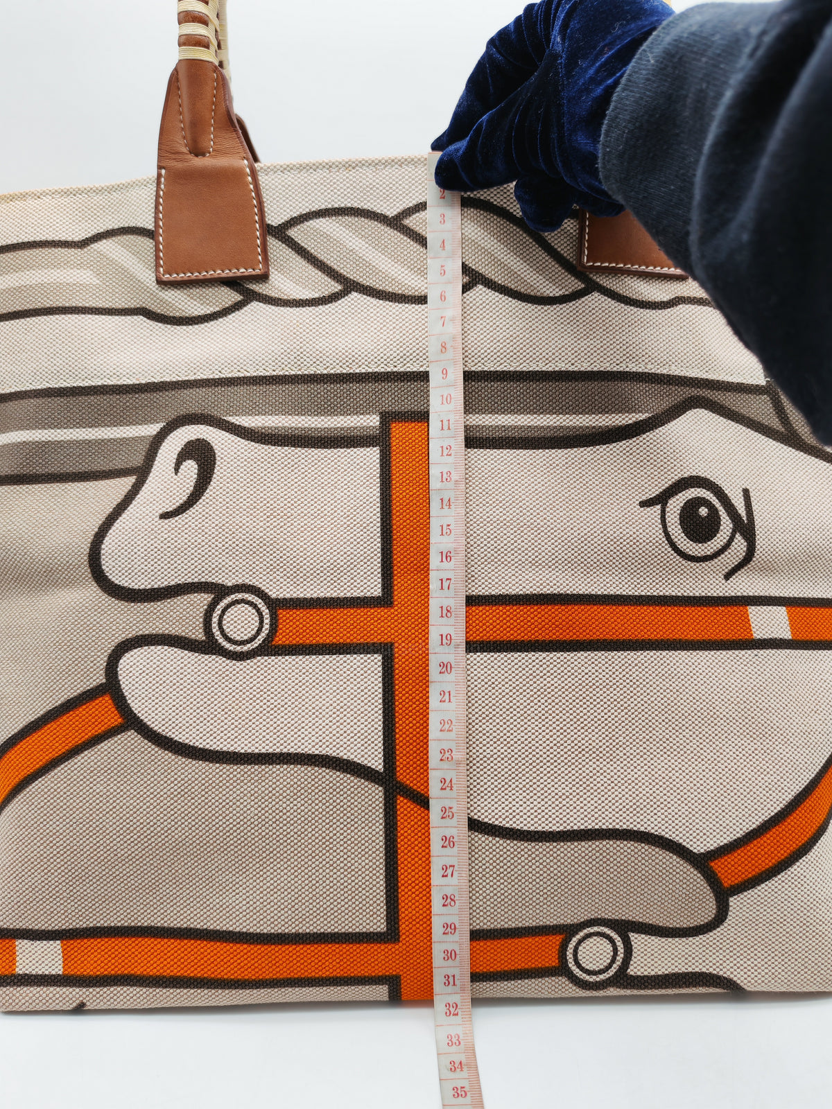 Hermès 31 Ecru Fauves Handbag Tote Bag in Light Beige Multicolor Toile H Canvas Stamp Square O (2011))
