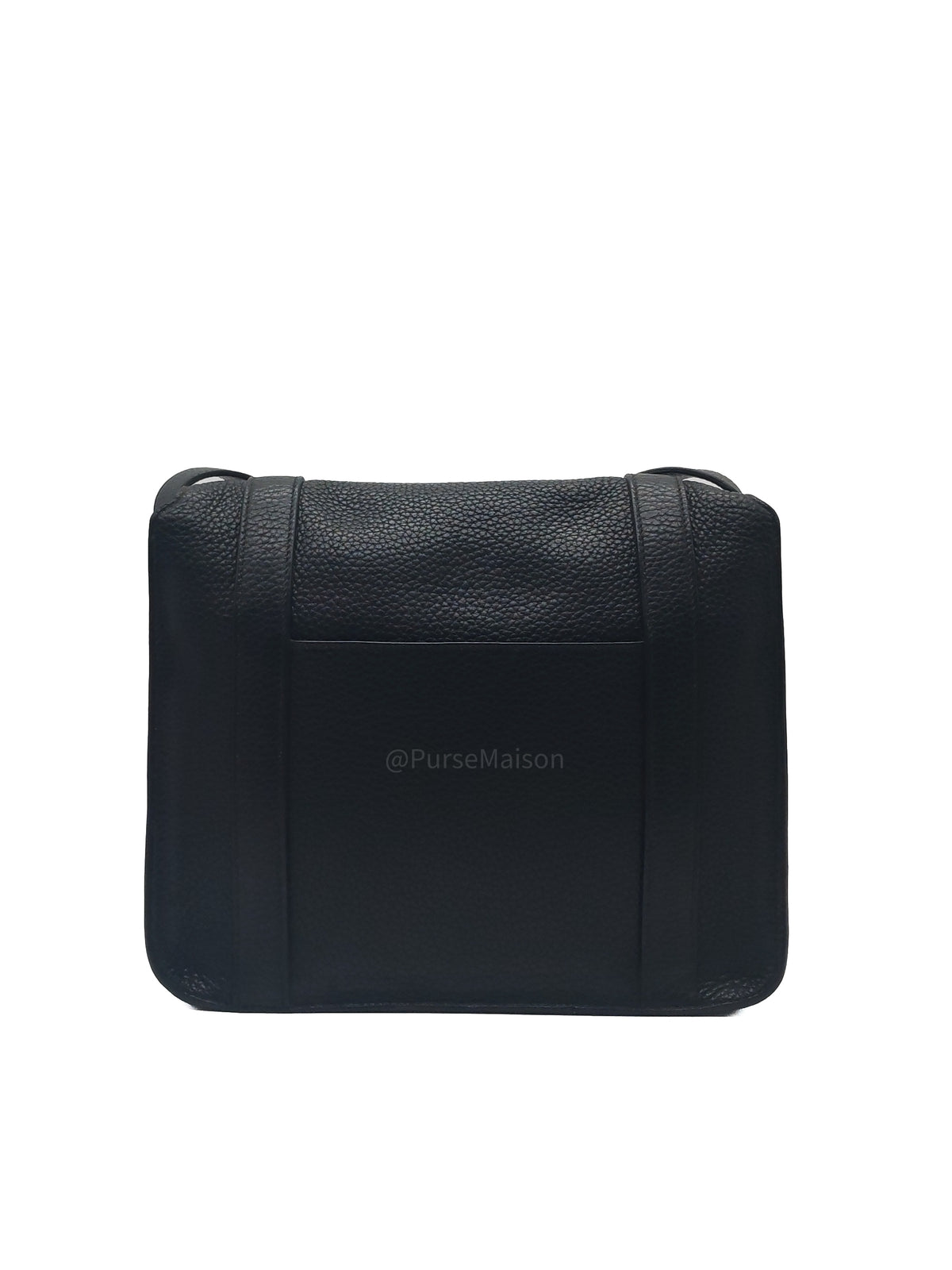 Hermes Steve Messenger Bag in Noir Taurillon Clemence Leather and Palladium Hardware Stamp Square Q (2013) | Purse Maison Luxury Bags Shop