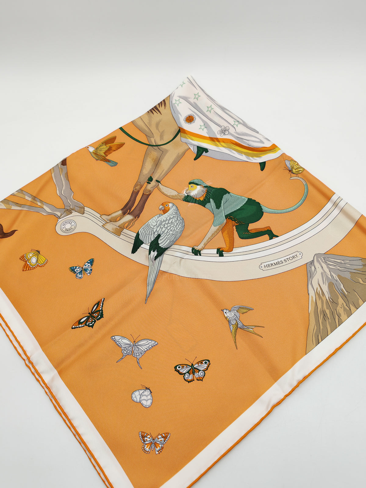 Hermes Silk Scarf in Hermes Story Multicolour 90 cm