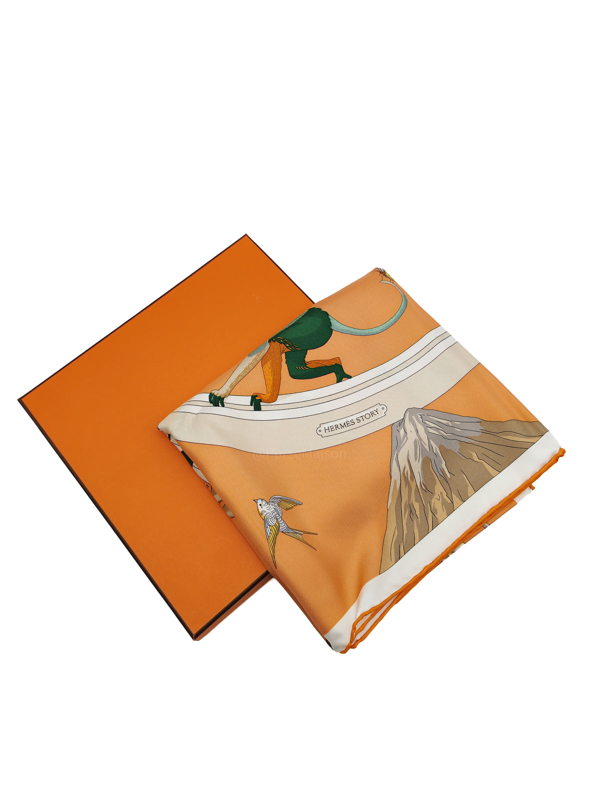 Hermes Silk Scarf in Hermes Story Multicolour 90 cm