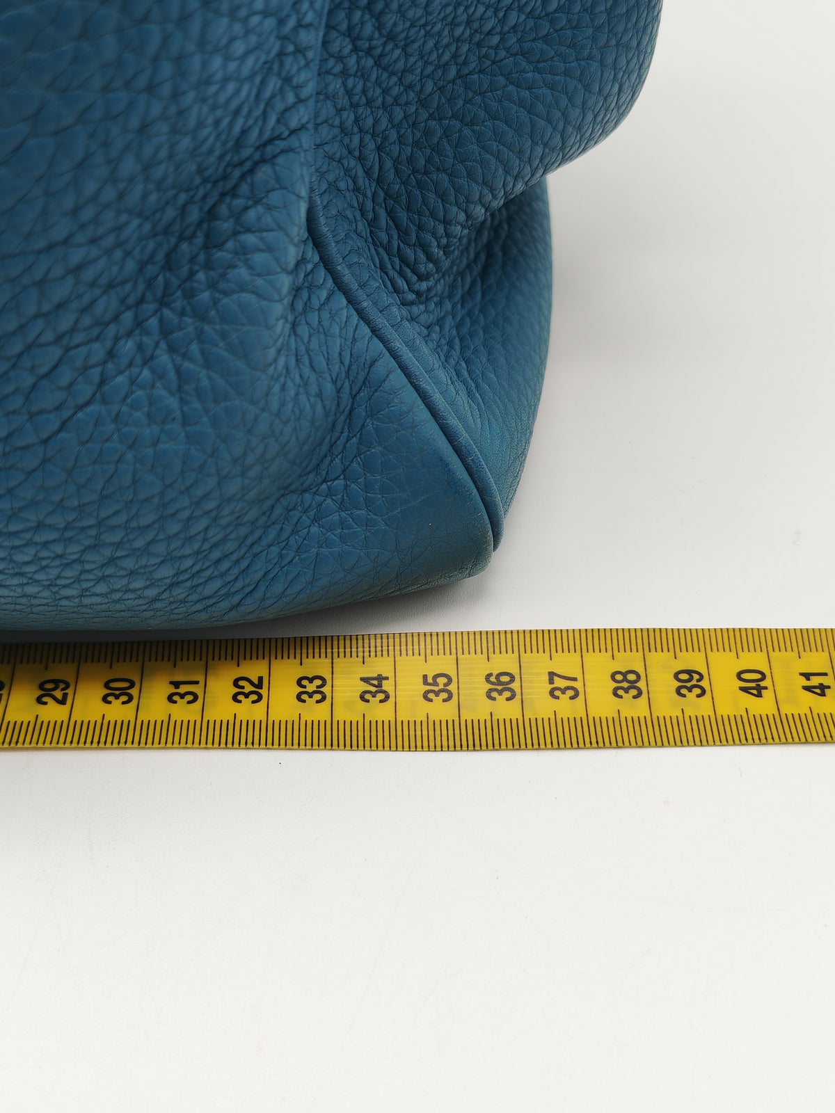 Hermes Victoria ll 35 Bag in Blue Jean Clemence Leather and Palladium Hardware Stamp Square K (2007)