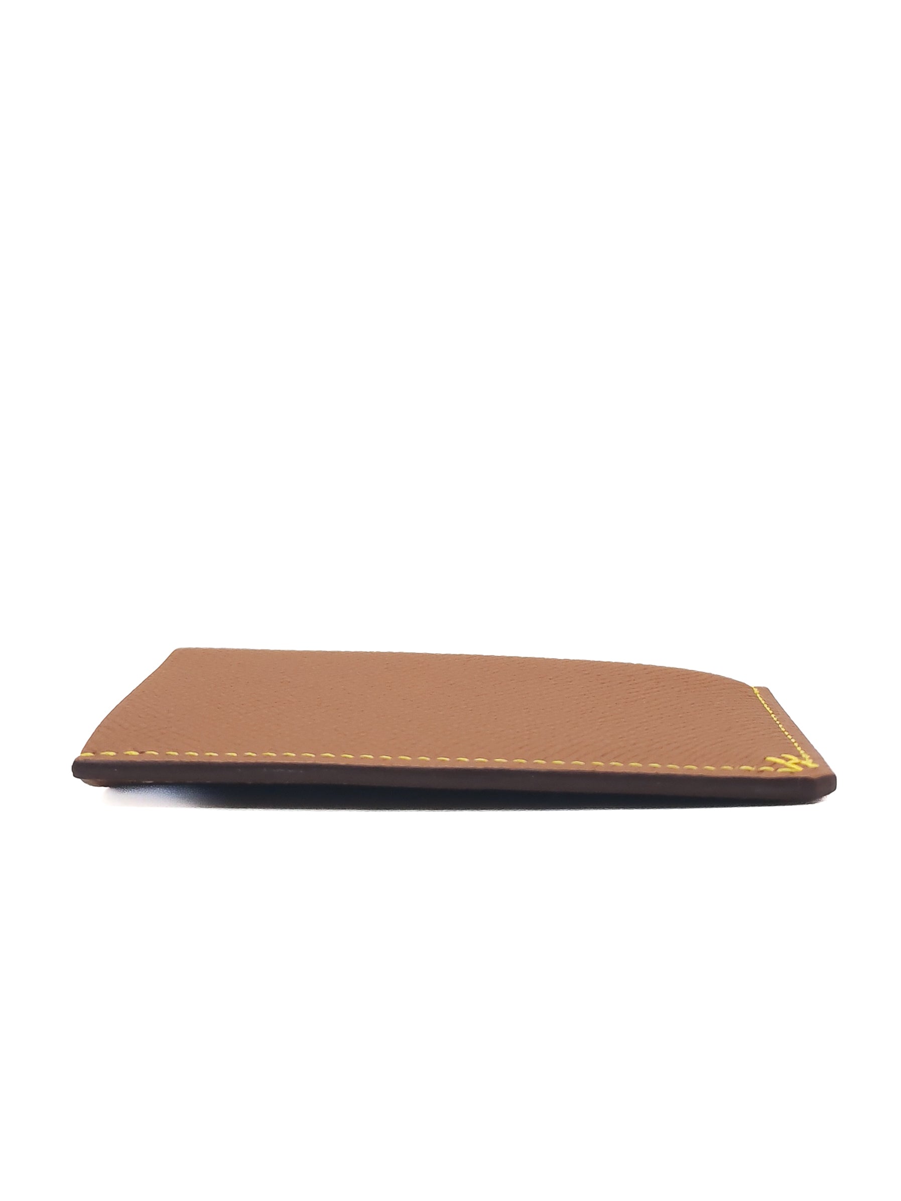 Hermes H Sellier Card Holder in Gold Epsom Leather Stamp W (2024)