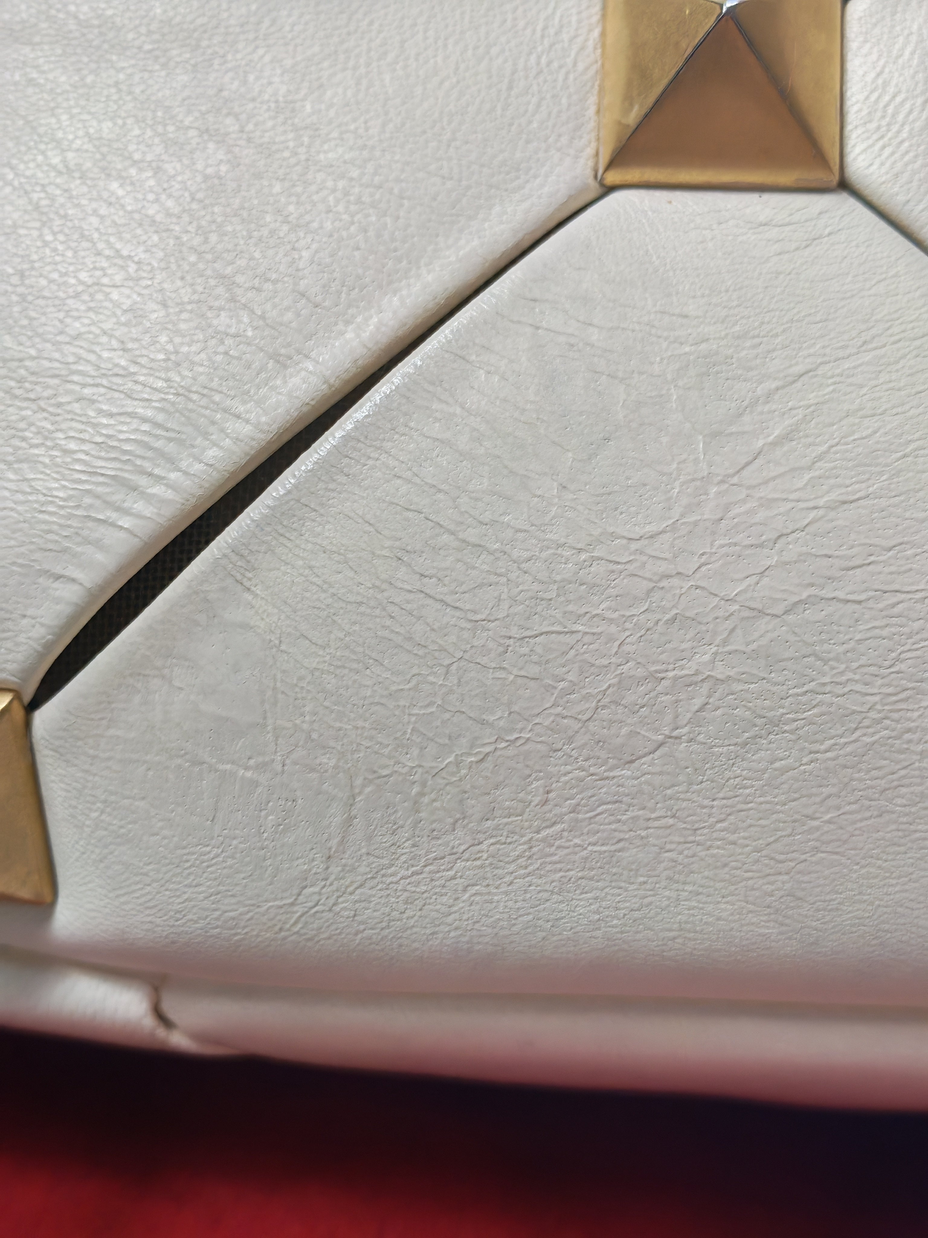 Roman Stud Top Handle Off White Nappa Leather Crossbody Bag