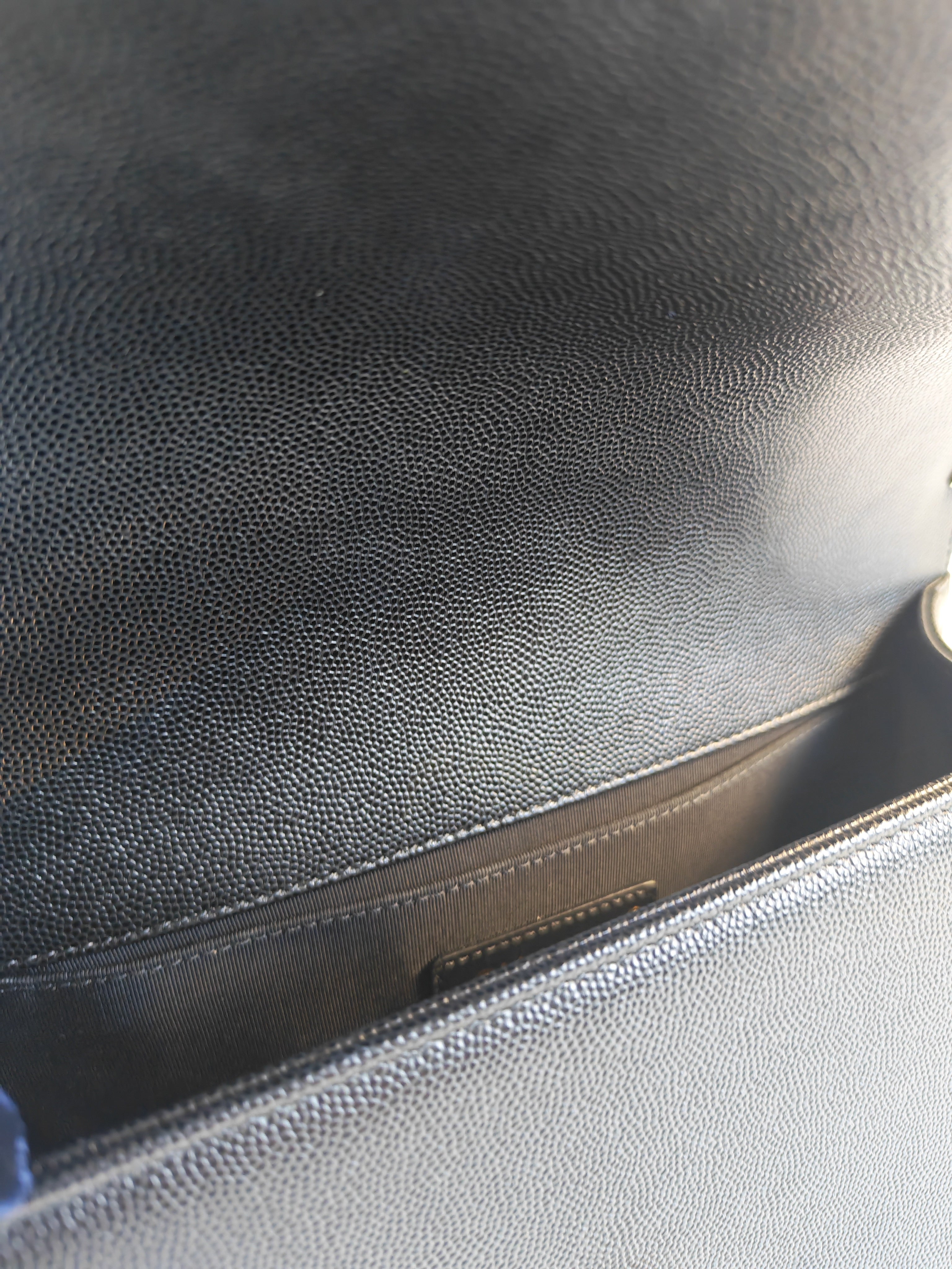 Boy Old Medium in Black Caviar Leather and Aged Gold Hardware Series 28