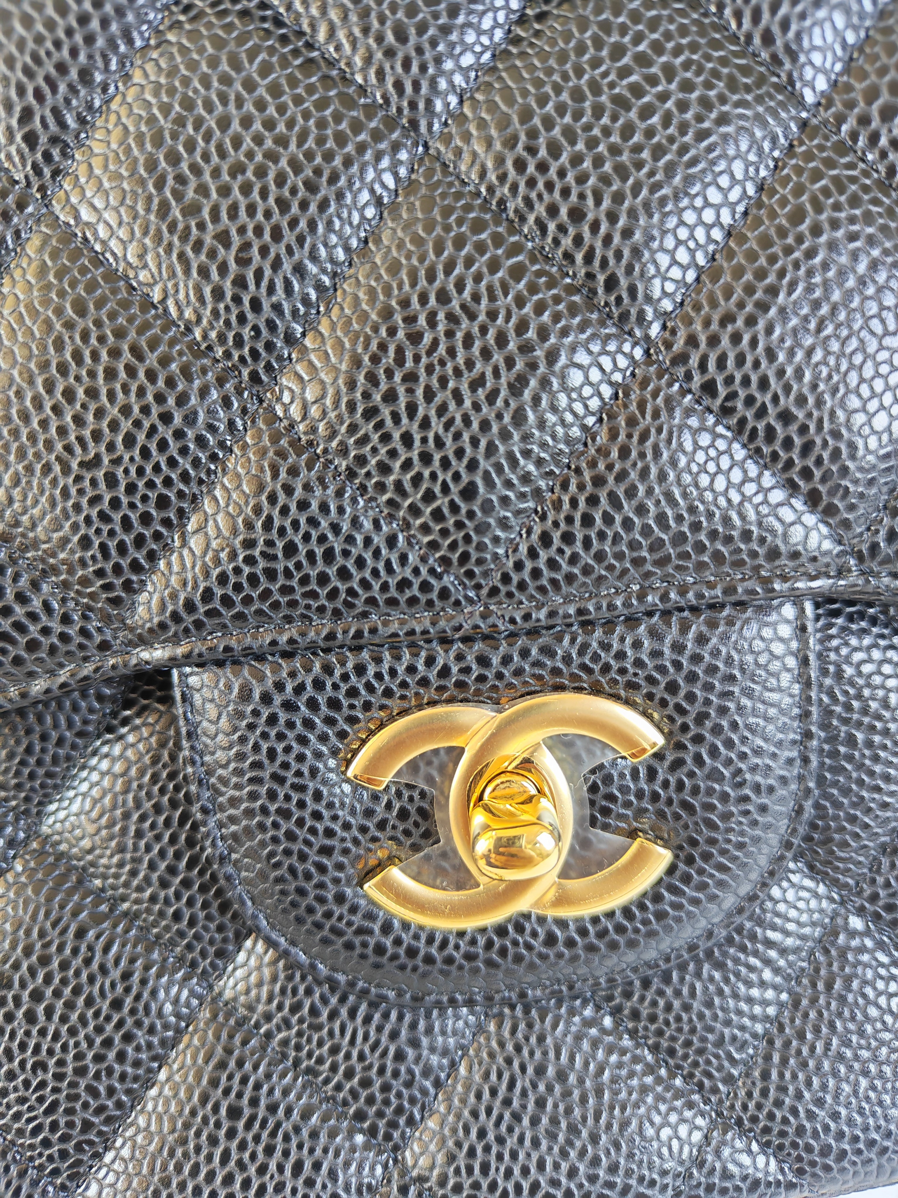 Classic Double Flap Jumbo in Black Caviar Leather Gold Hardware (Series 15)