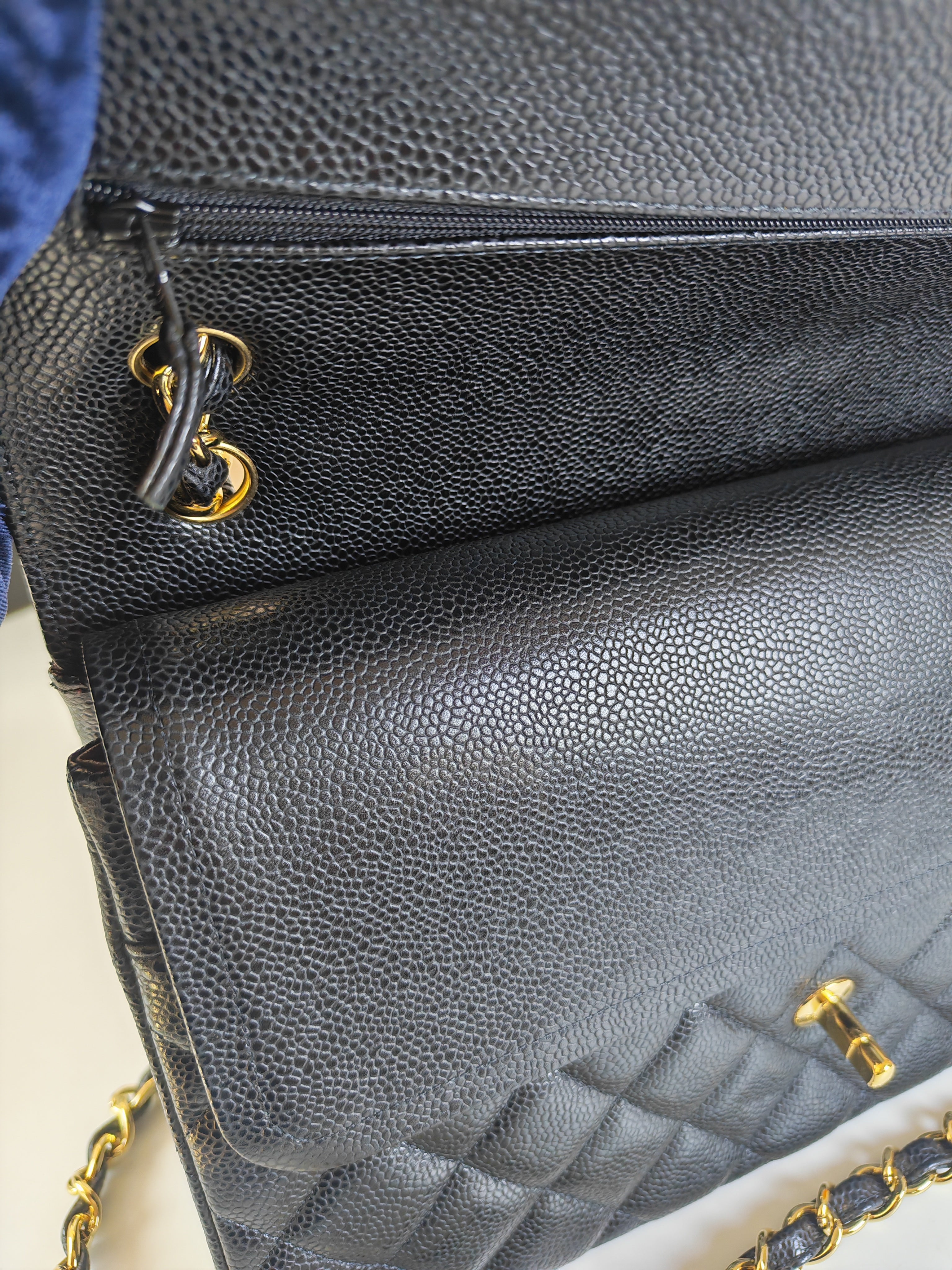 Classic Double Flap Jumbo in Black Caviar Leather Gold Hardware (Series 15)