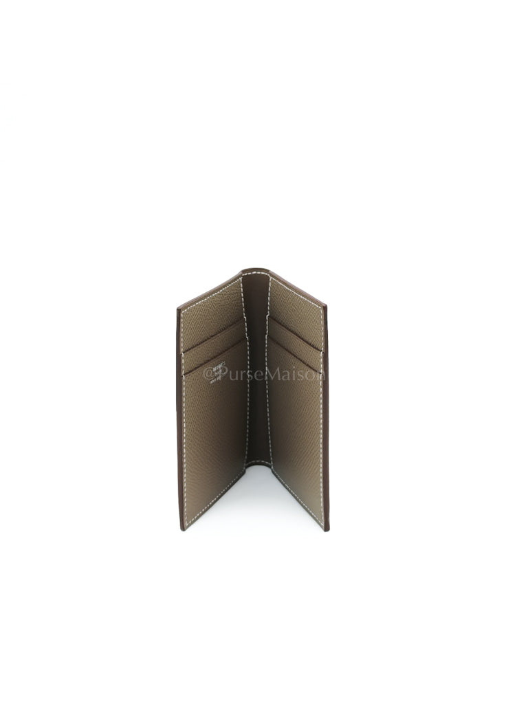 Euclide Card Holder in Etoupe Epsom Leather Stamp B (2023)
