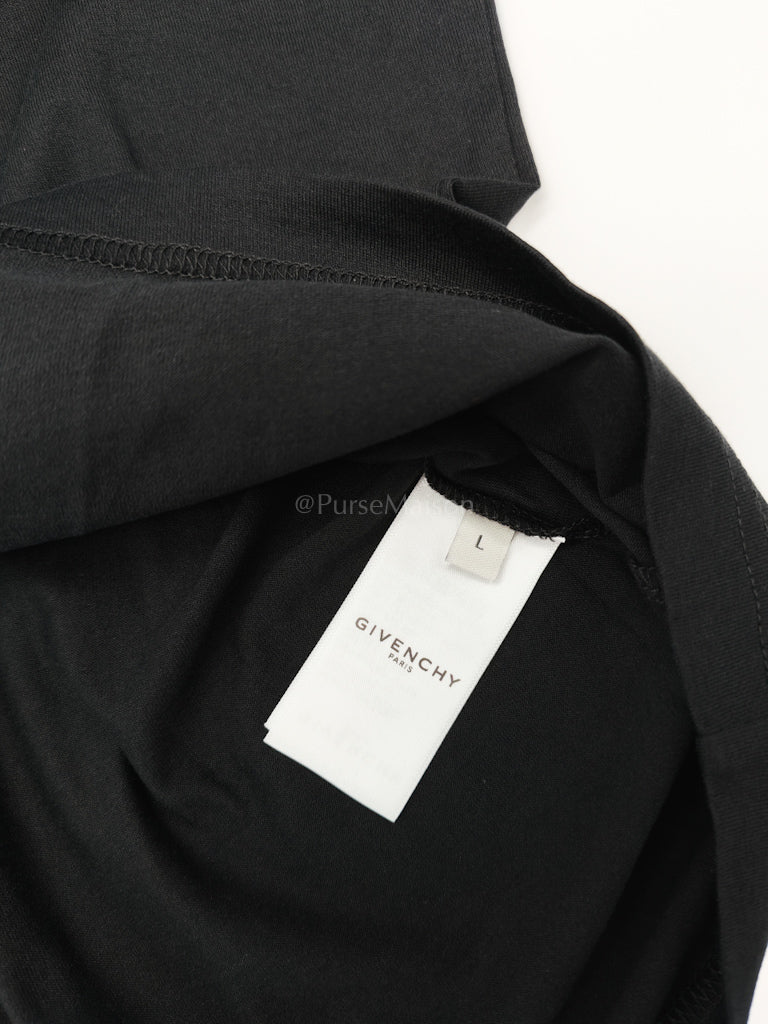 HQ Address Tape Cotton T-shirt in Black/Yellow Size Large