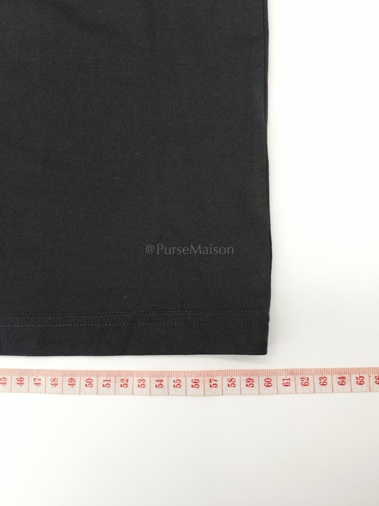 HQ Address Tape Cotton T-shirt in Black/Yellow Size Large
