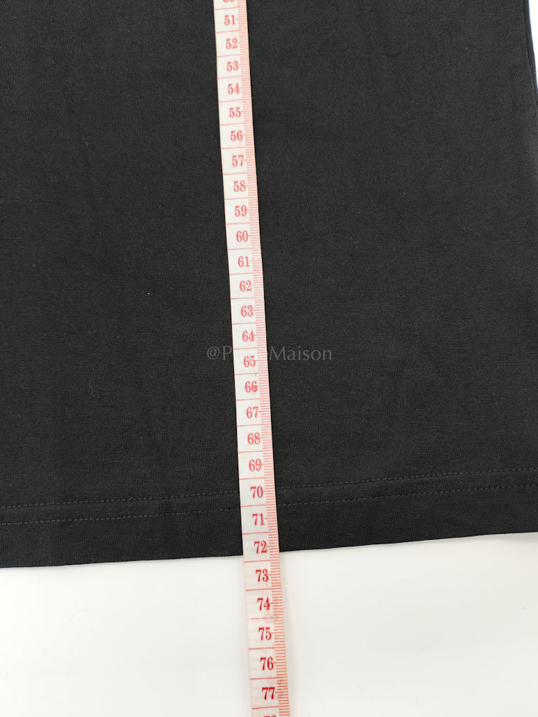 HQ Address Tape Cotton T-shirt in Black/Yellow Size Large