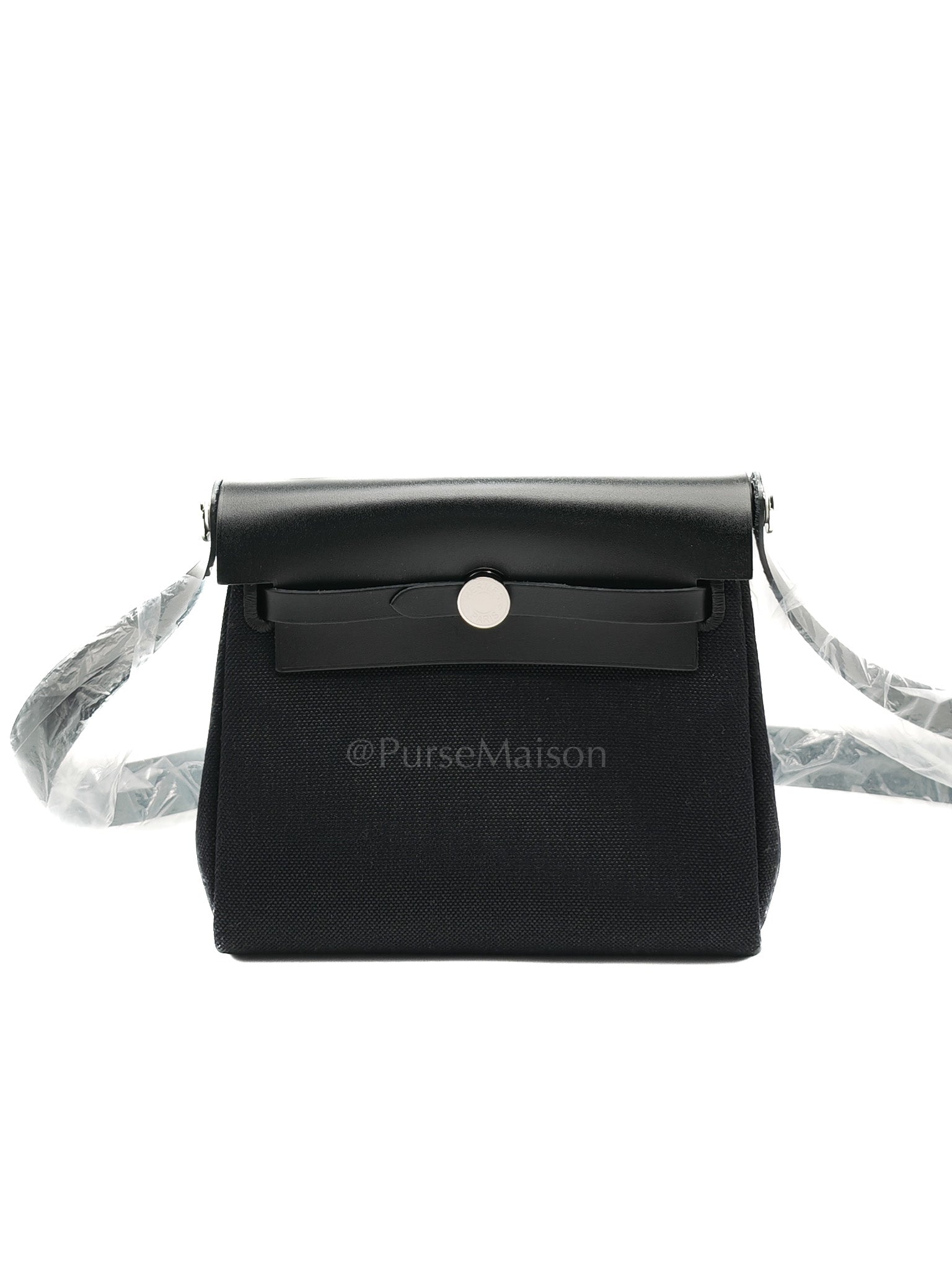 Mini Herbag Zip 20 in Black Military Toile Canvas & Palladium Hardware Stamp G(2026)