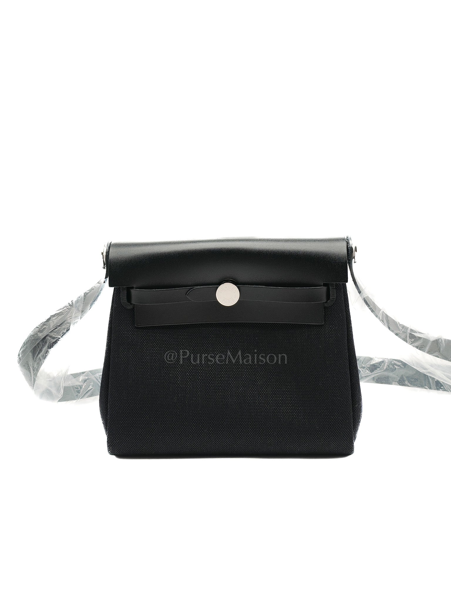 Mini Herbag Zip 20 in Black Military Toile Canvas & Palladium Hardware Stamp G(2026)