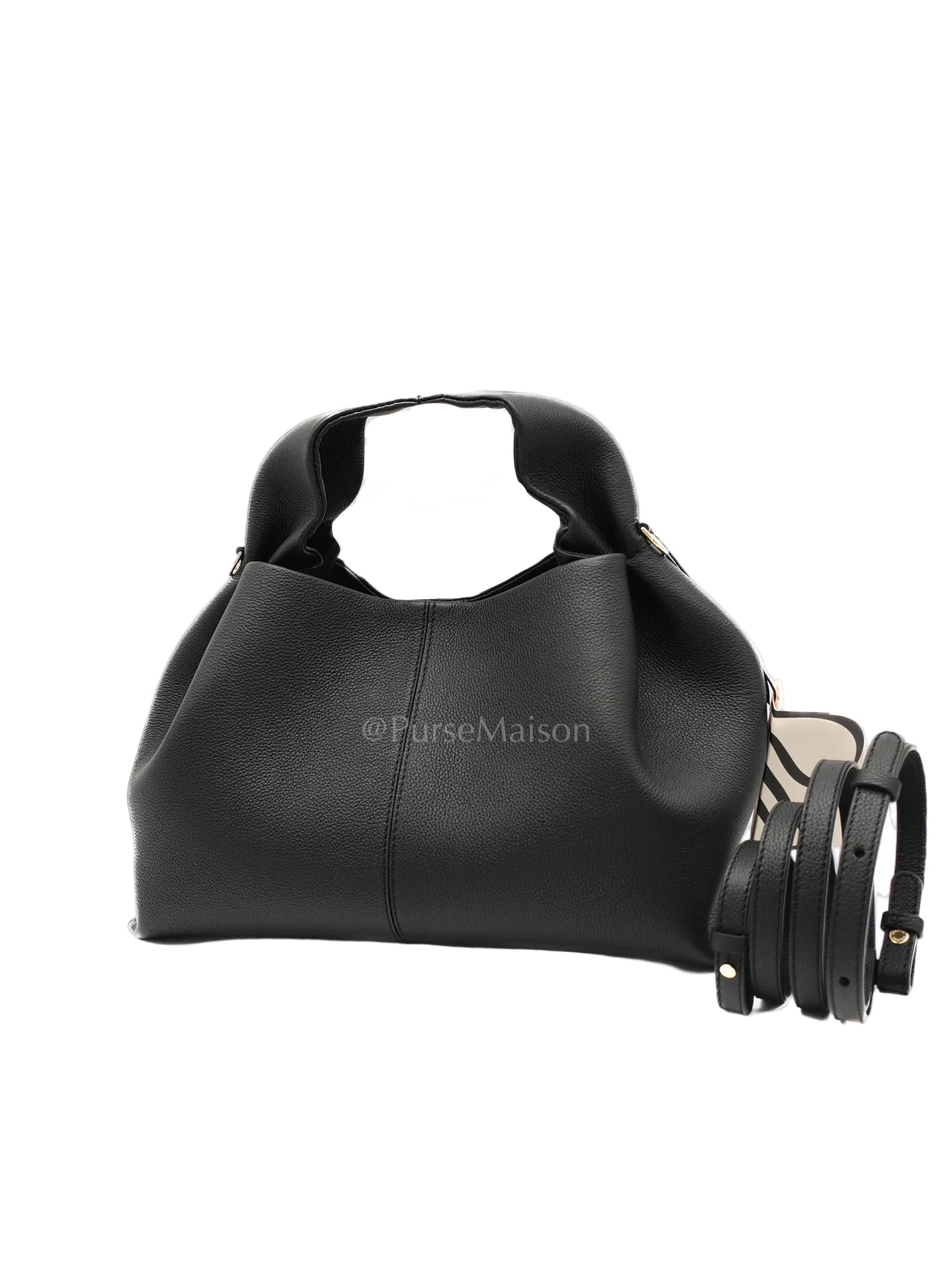 Neuf in Black Graine Leather Shoulder Bag