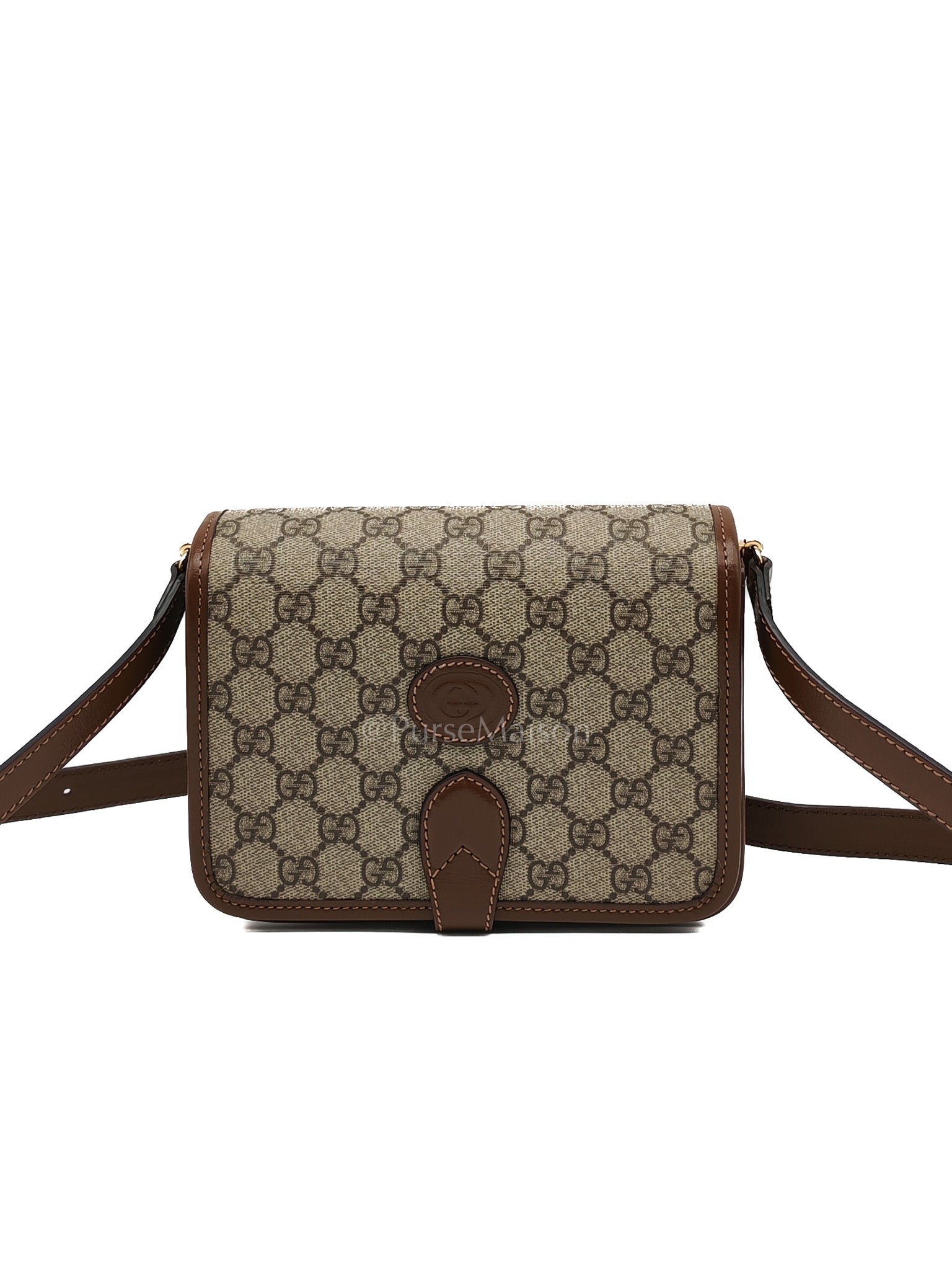 Supreme Monogram Canvas Azalea Calfskin Retro Crossbody Bag