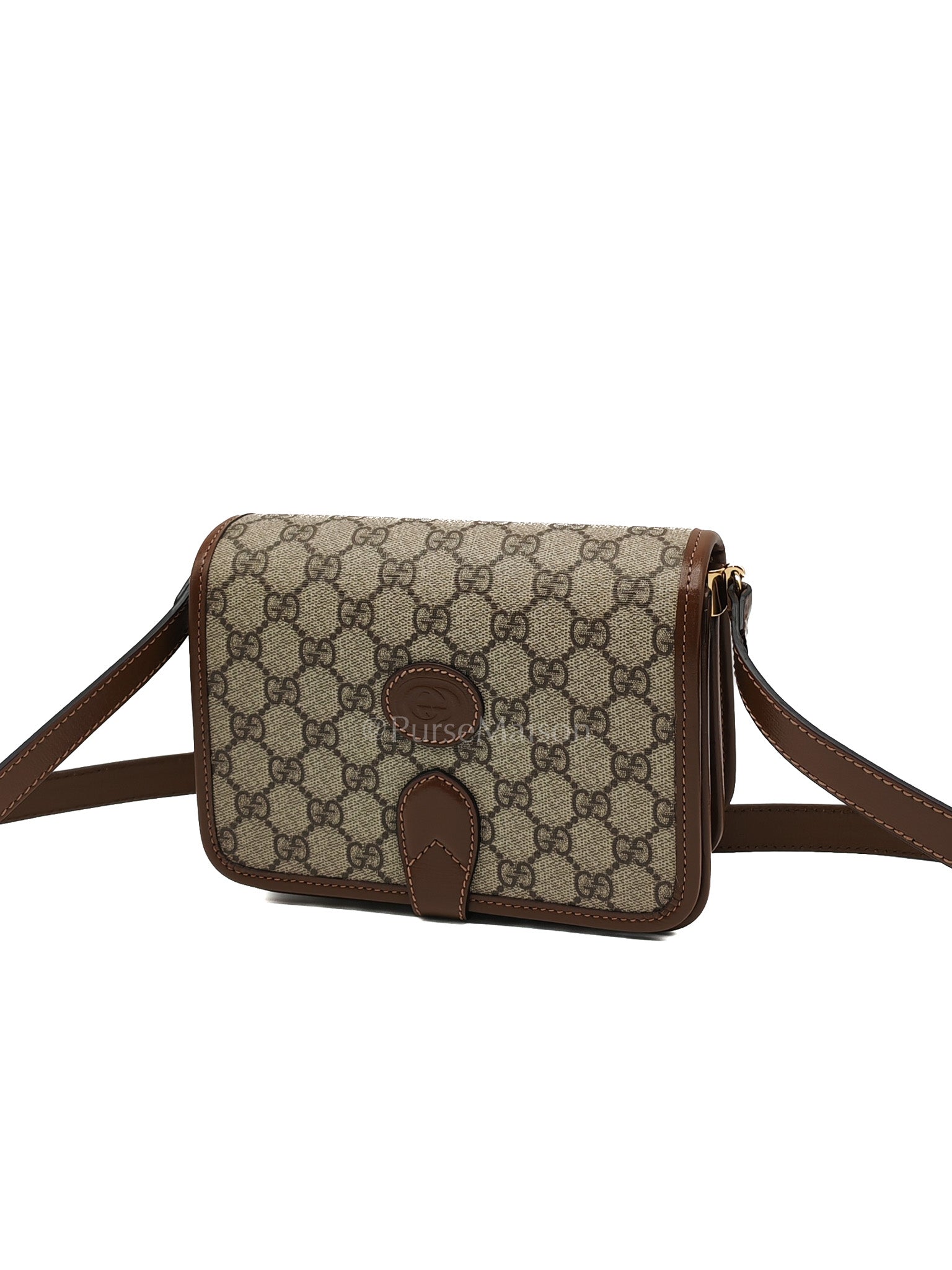 Supreme Monogram Canvas Azalea Calfskin Retro Crossbody Bag