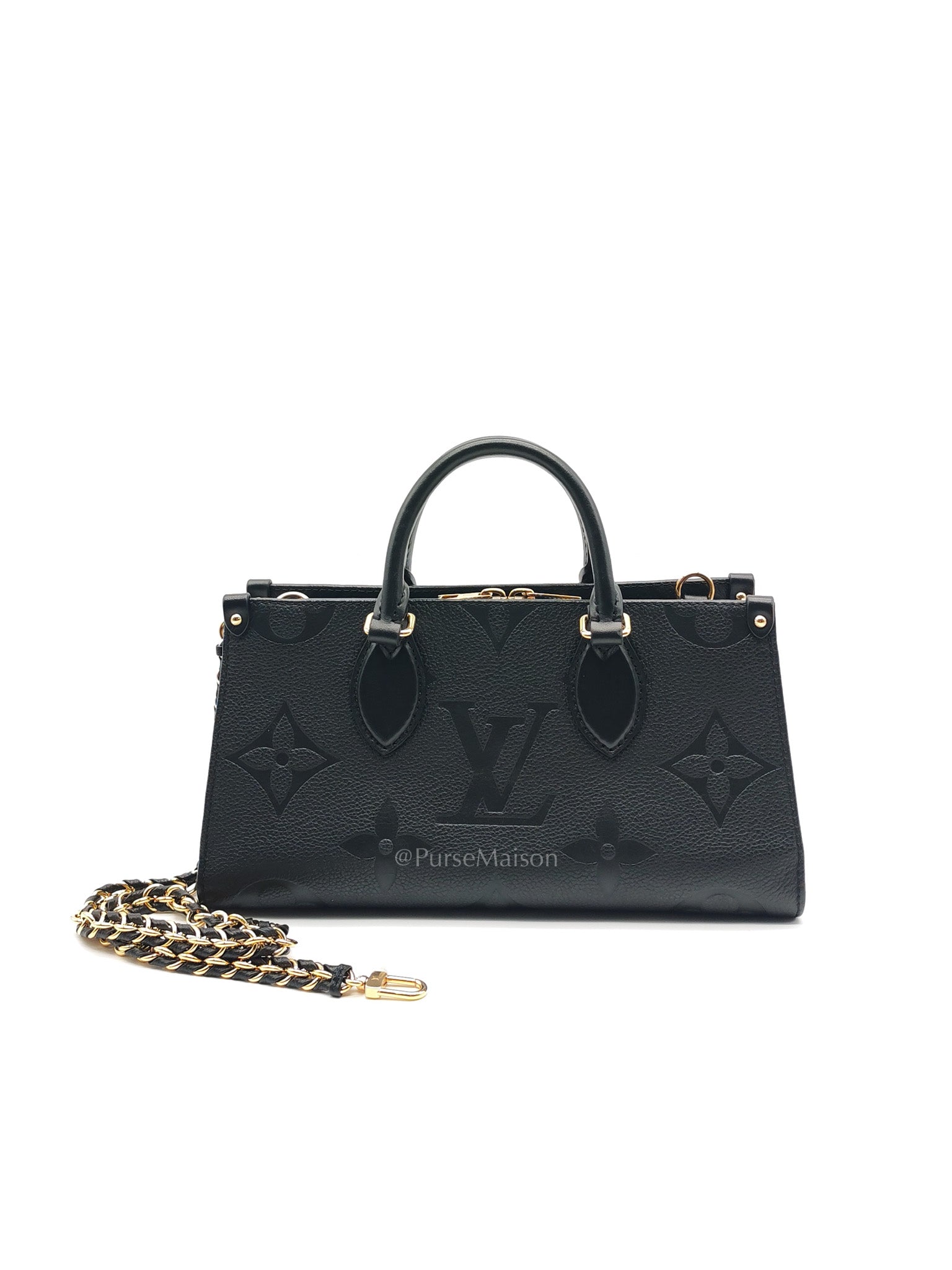 OnTheGo (OTG) East West in Black Empreinte Leather Two-Way Bag (Microchip)
