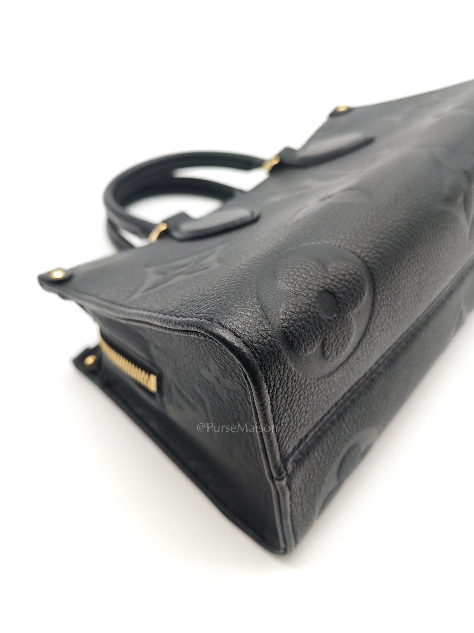 OnTheGo (OTG) East West in Black Empreinte Leather Two-Way Bag (Microchip)