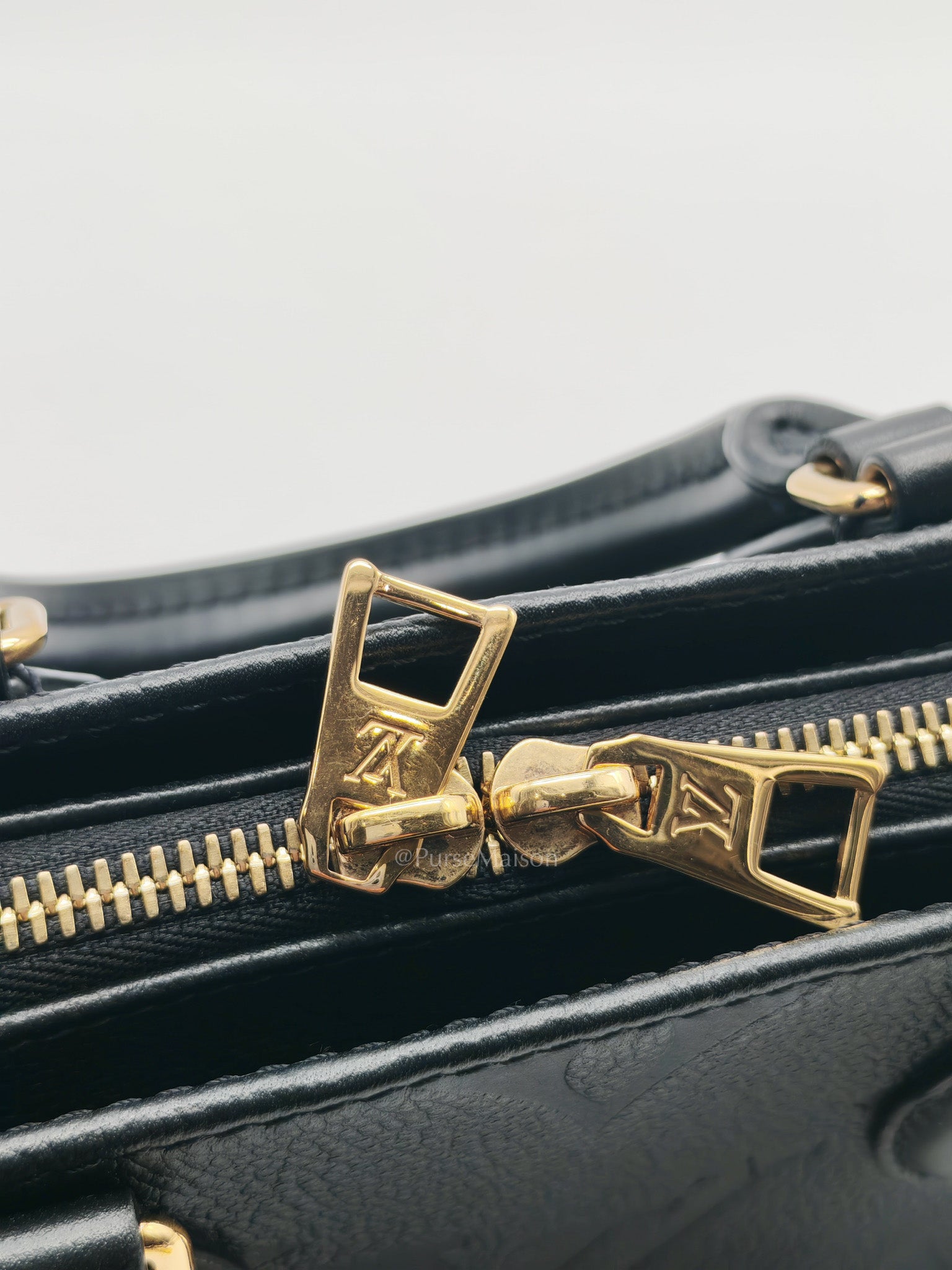 OnTheGo (OTG) East West in Black Empreinte Leather Two-Way Bag (Microchip)