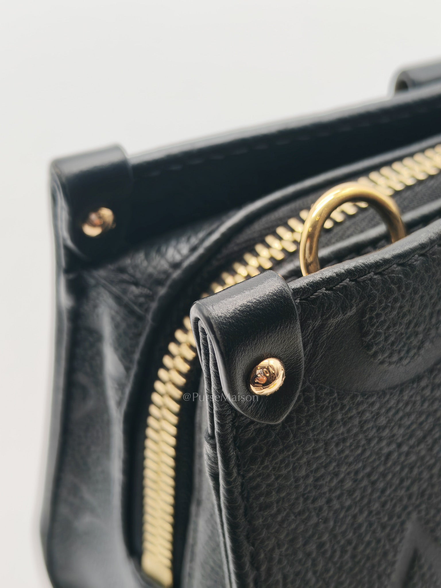 OnTheGo (OTG) East West in Black Empreinte Leather Two-Way Bag (Microchip)