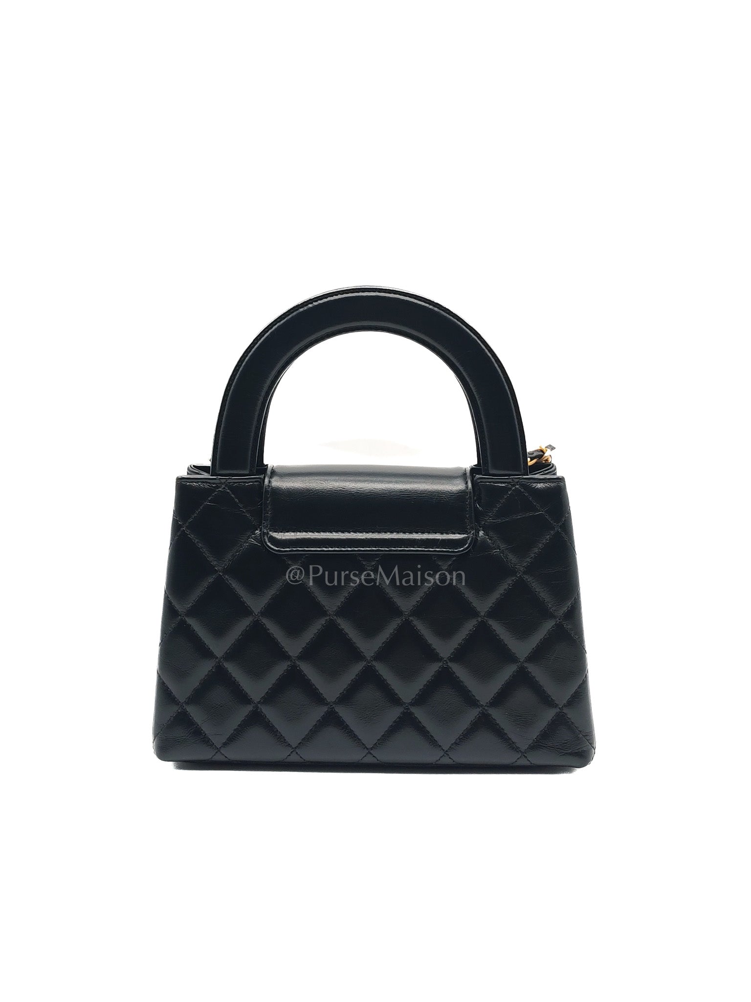 CC Kelly Small in Black Calfskin Leather & Aged Gold Hardware (Microchip)