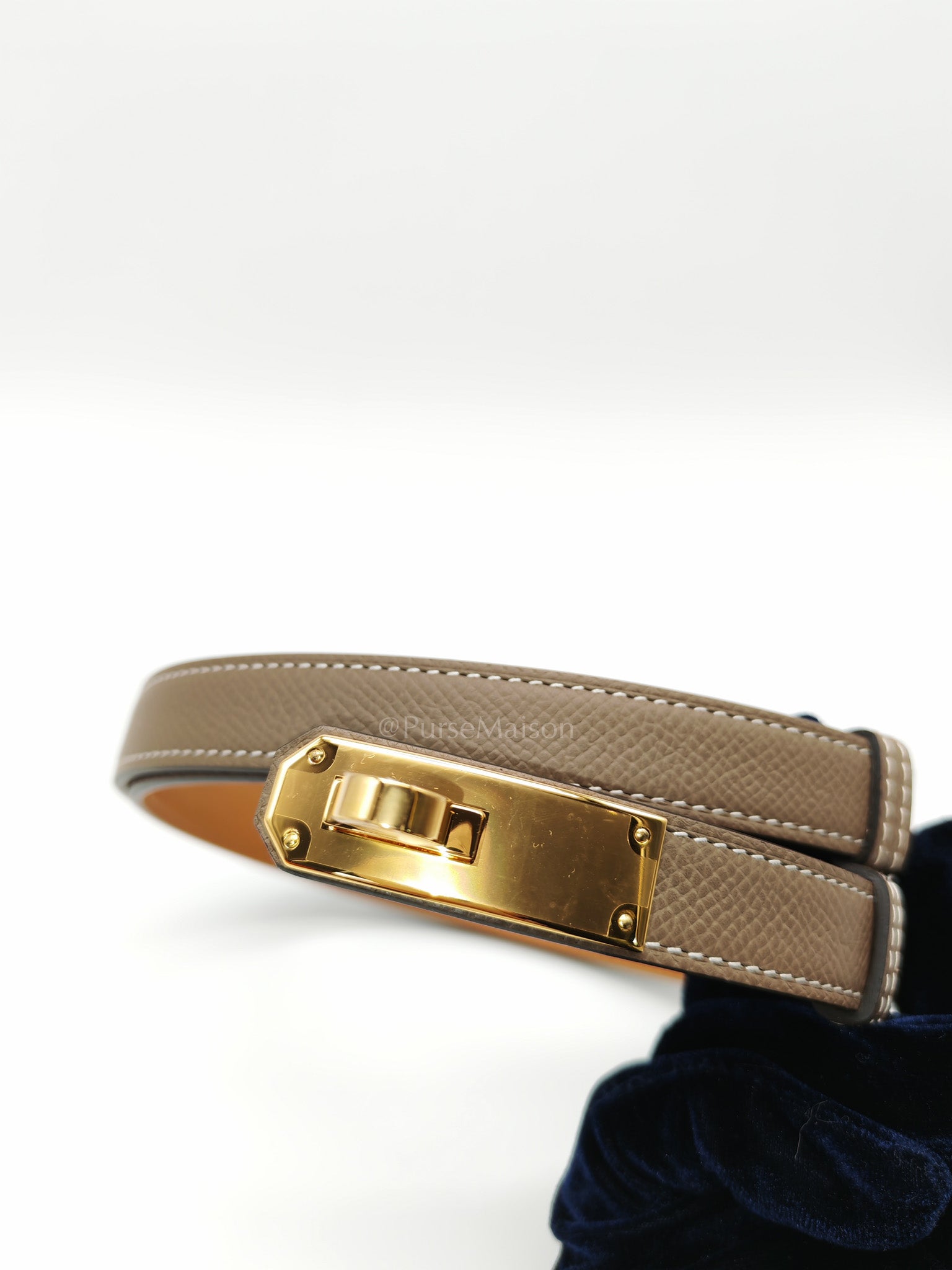 Kelly Belt Etoupe Epsom Leather in Gold Hardware Stamp K (2025)