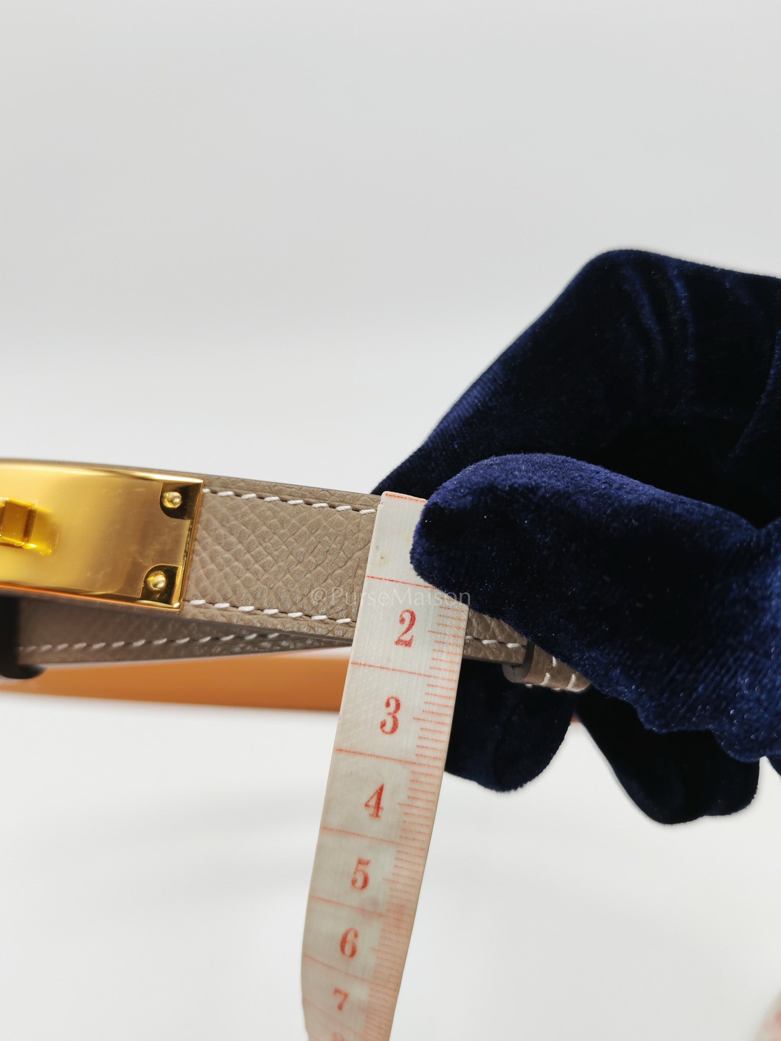 Kelly Belt Etoupe Epsom Leather in Gold Hardware Stamp K (2025)