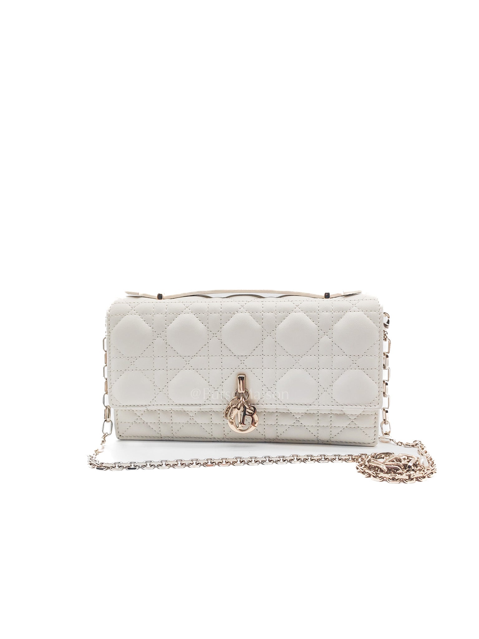 My Dior Mini Top Handle Bag in White Cannage Lambskin Leather