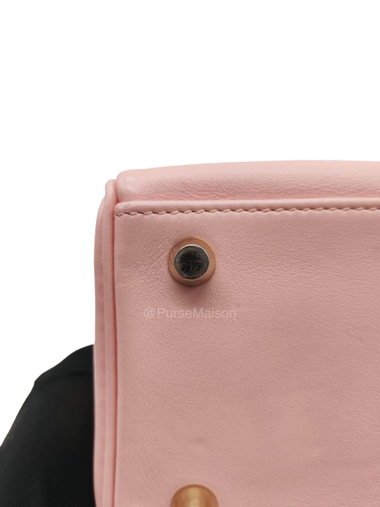 Hermes Kelly 25 Retourne in Rose Sakura Swift Leather and Gold Hardware Stamp T (2015)
