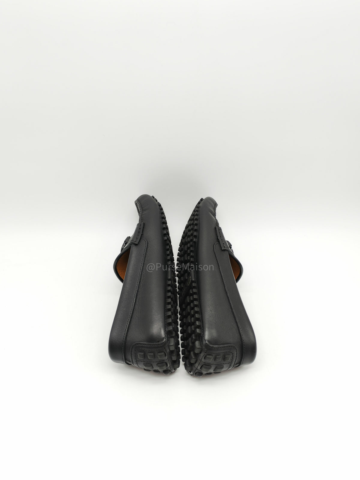 Gucci Interlocking G Driving Loafers in Black Leather Size 8.5 EU (27.5 cm)