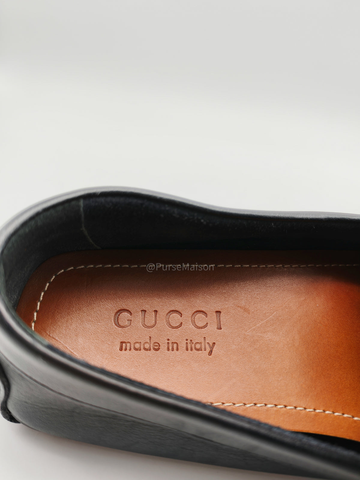 Gucci Interlocking G Driving Loafers in Black Leather Size 8.5 EU (27.5 cm)