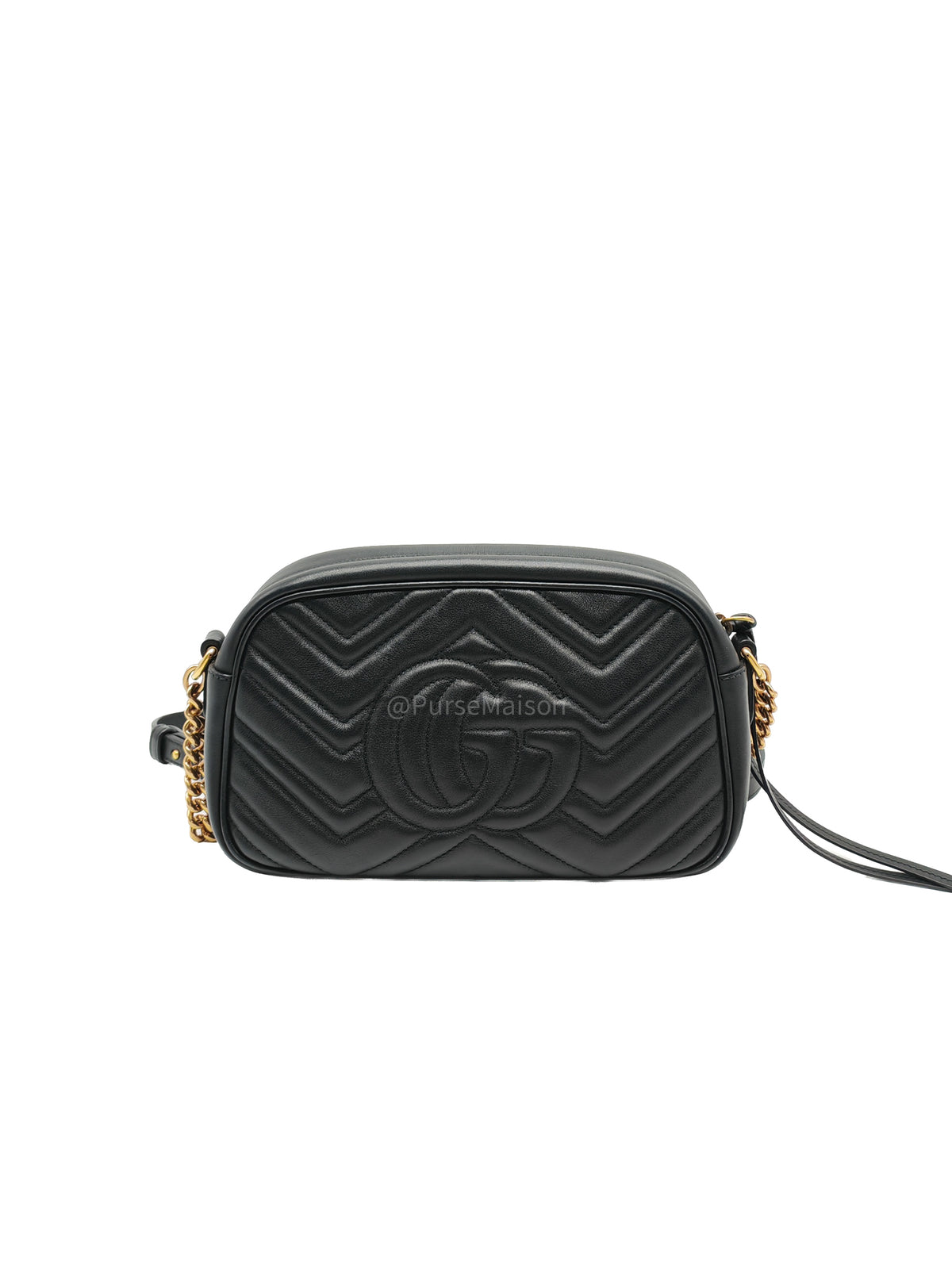 Gucci GG Marmont Camera Bag Small in Black Matelasse Leather Crossbody Bag