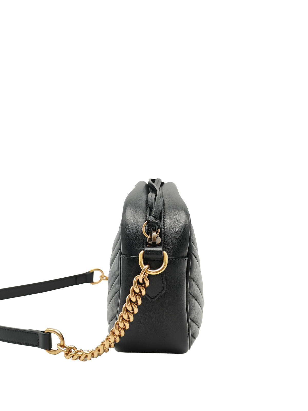 Gucci GG Marmont Camera Bag Small in Black Matelasse Leather Crossbody Bag