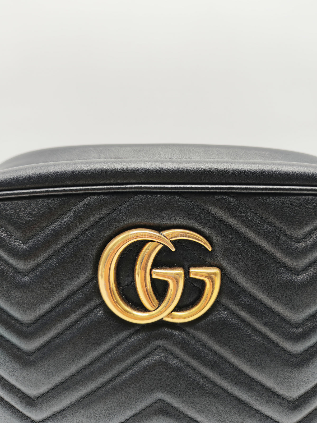 Gucci GG Marmont Camera Bag Small in Black Matelasse Leather Crossbody Bag